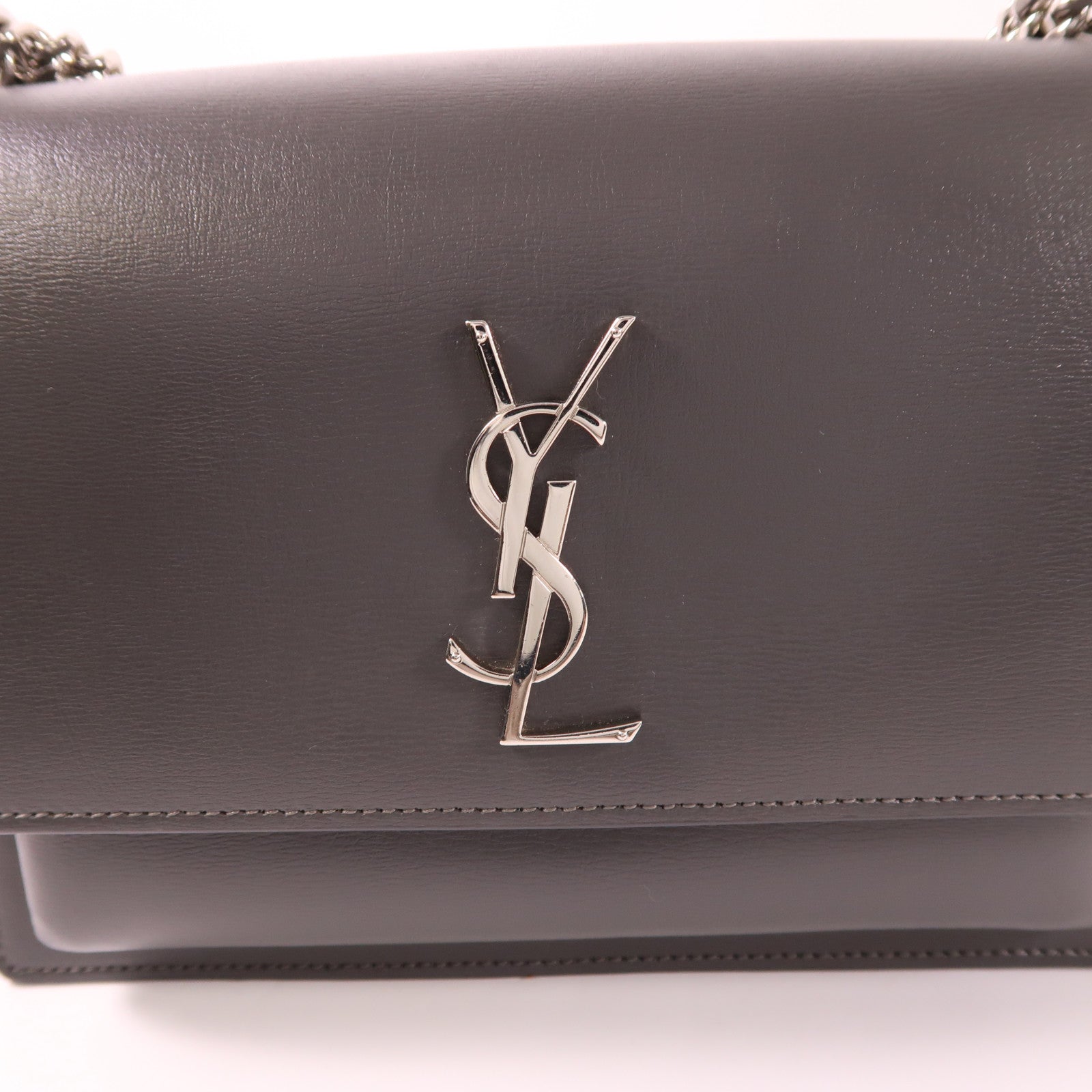 SAINT LAURENT 牛皮皮革Sunset Medium銀扣鏈帶肩背袋