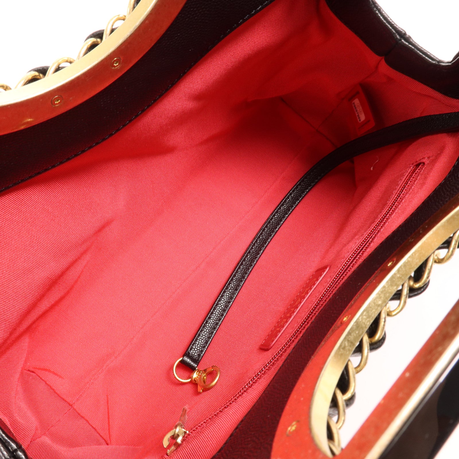 CHANEL 牛皮皮革Chain Shoulder金扣手挽肩背兩用袋