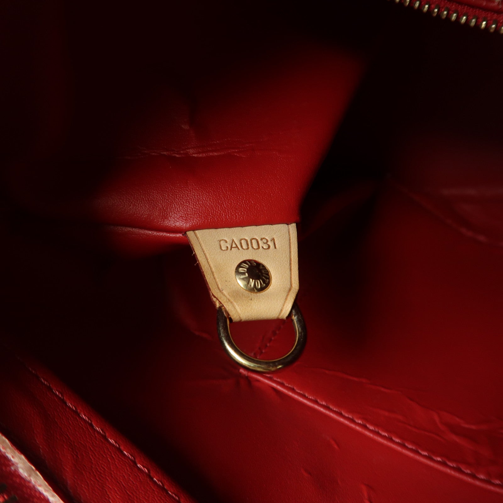 LOUIS VUITTON 【清倉大減價】Vernis Huston 金扣Tote Bag紅色