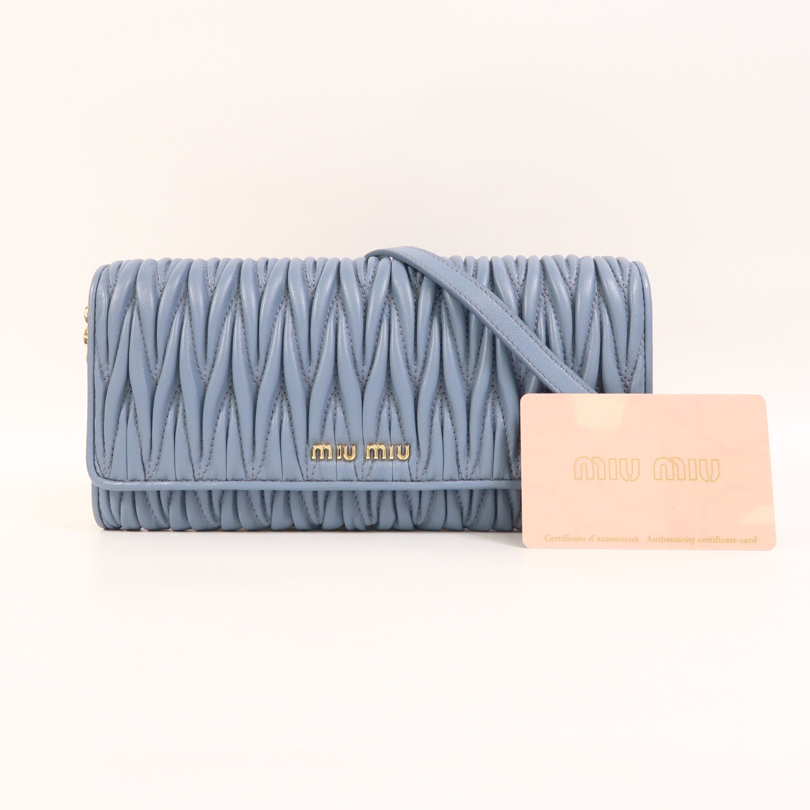 Miu Miu 羊皮皮革Chain Shoulder金扣鏈帶肩背袋