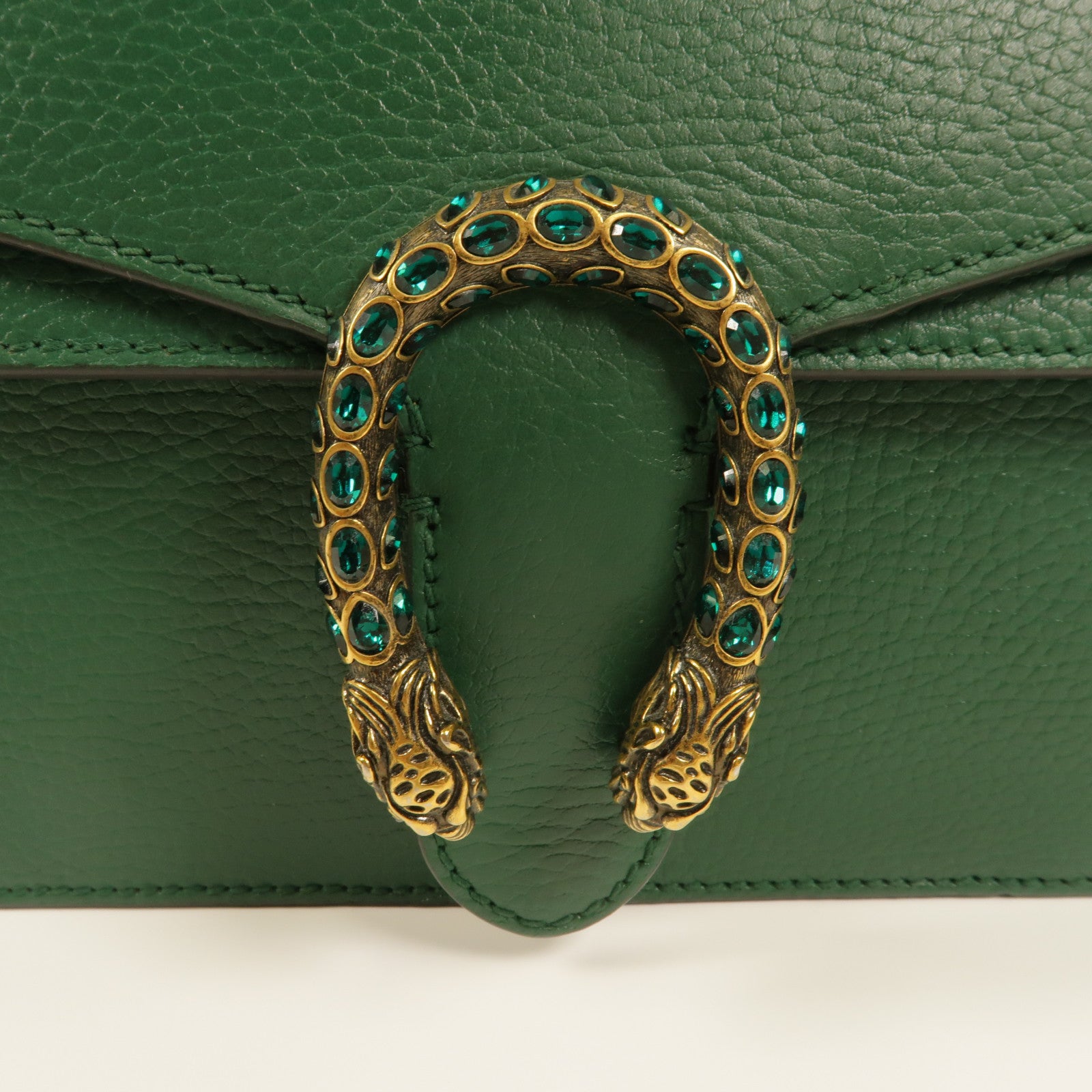 GUCCI GG SHW Dionysus Small Chain Shoulder Bag 421970 Calfskin Leather Green
