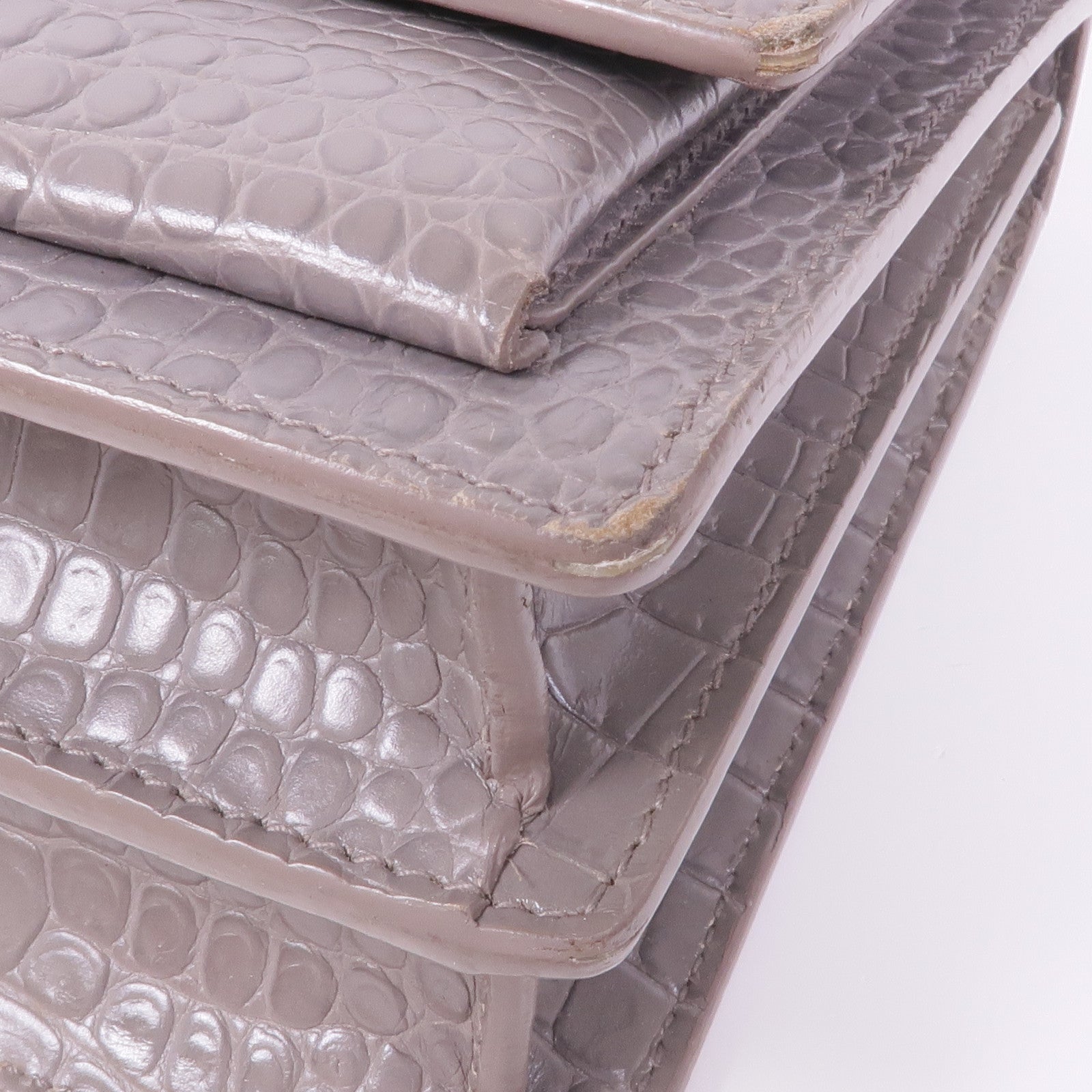 YVES SAINT LAURENT 牛皮皮革Sunset Medium銀扣鏈帶肩背袋