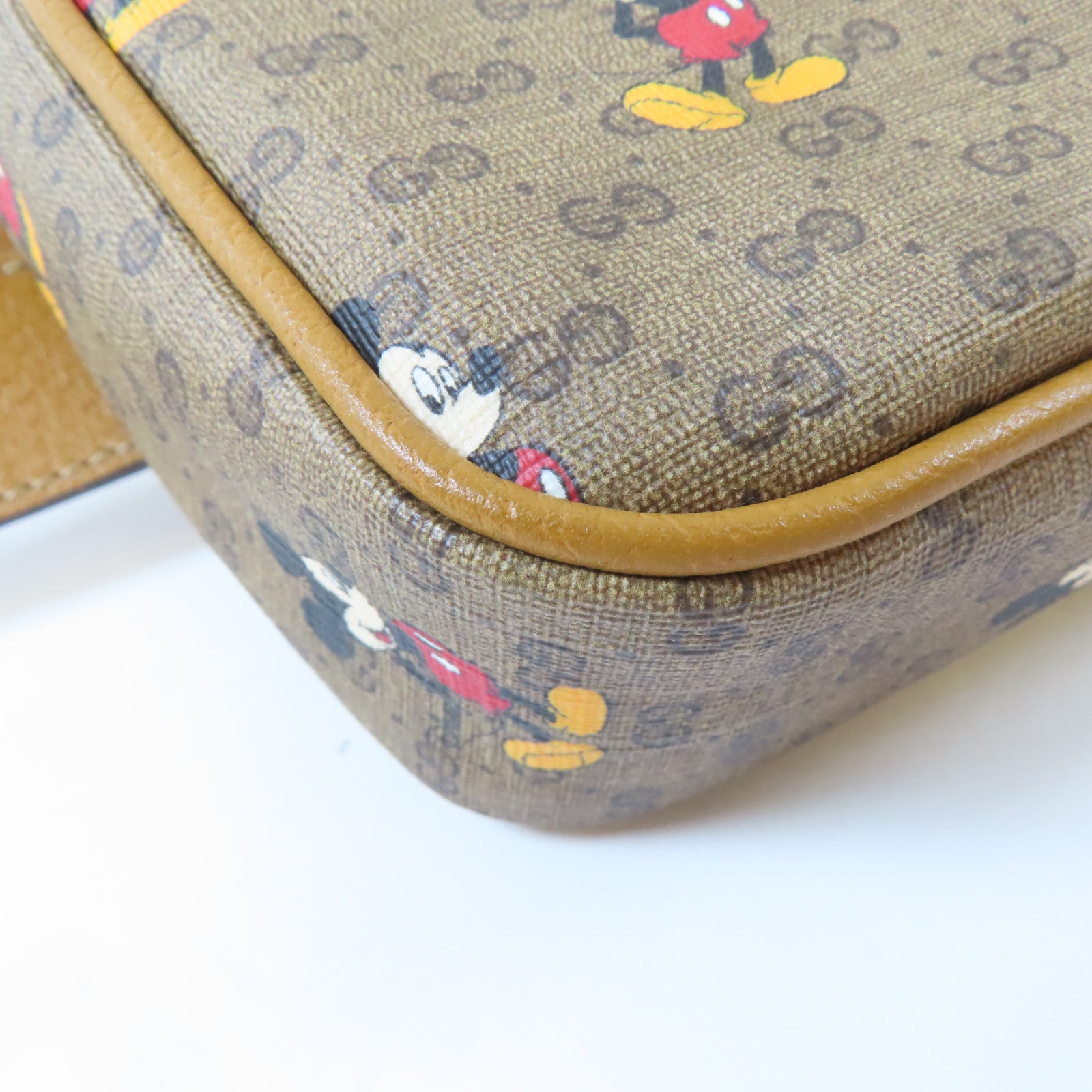 GUCCI 【激減優惠】塗層帆布Disney Gucci Mini Supreme Belt Bag金扣腰包啡色