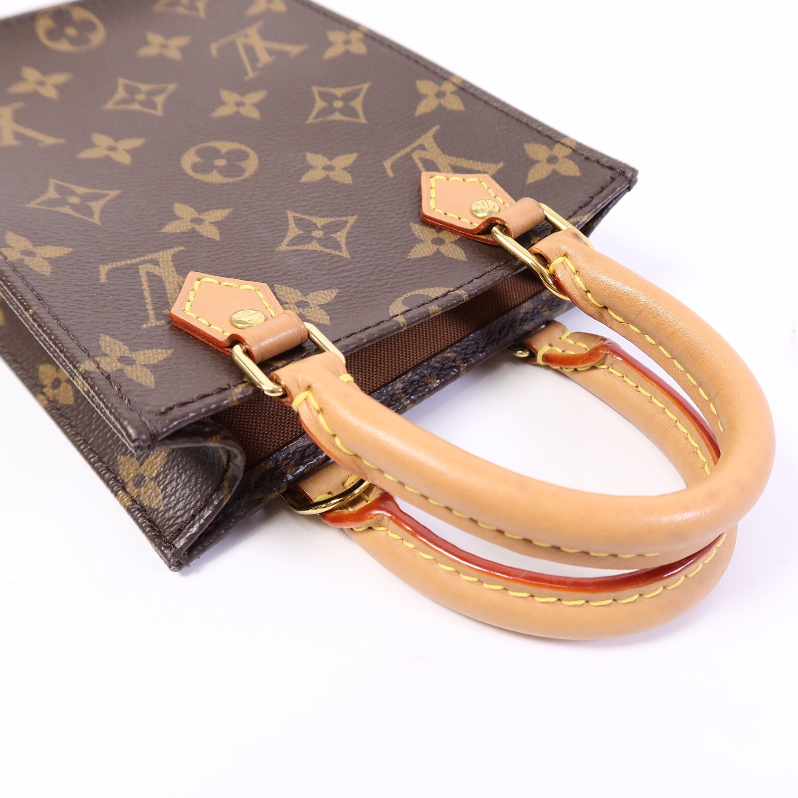LOUIS VUITTON Monogram Petit Sac Plat手挽肩背兩用袋