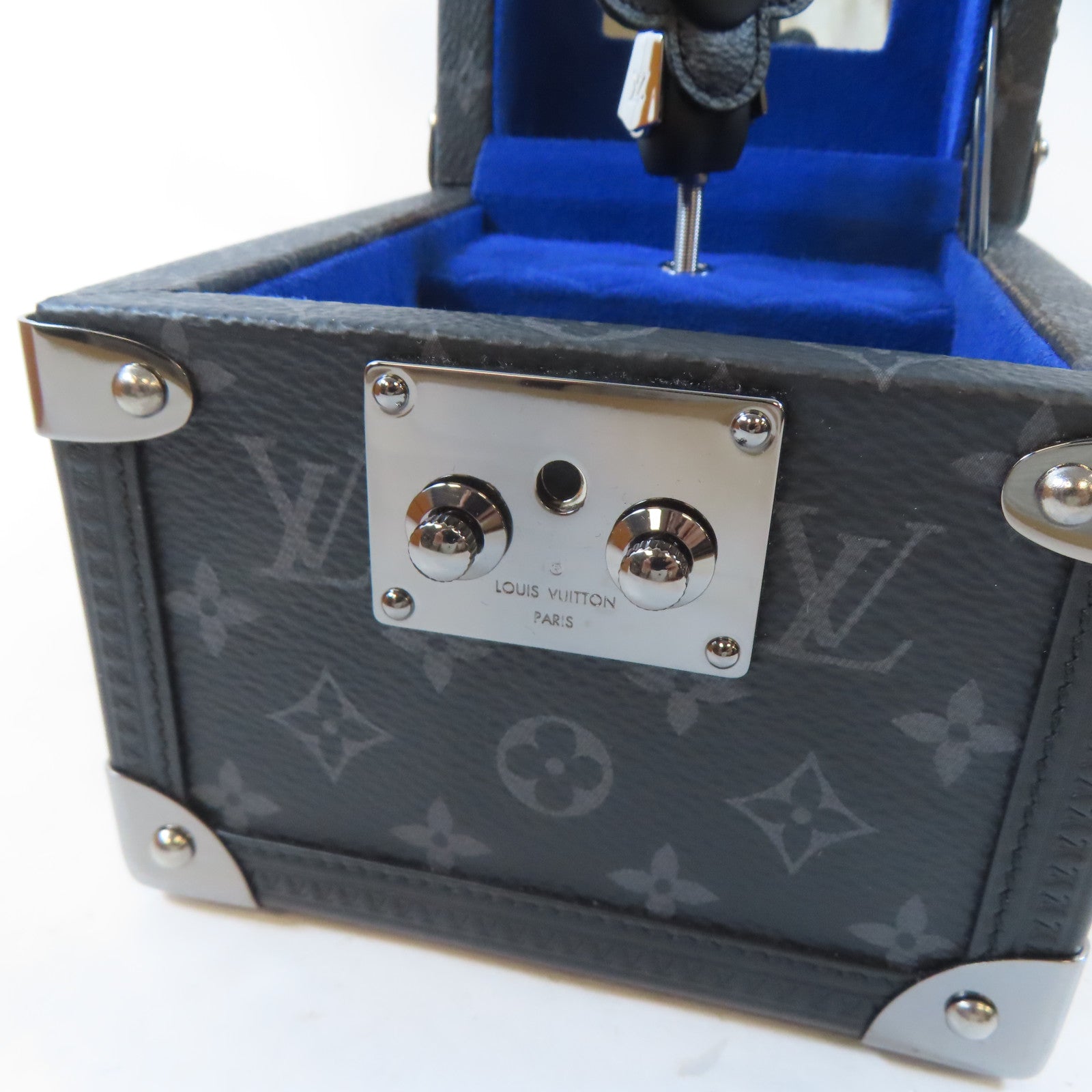 LOUIS VUITTON Monogram Eclipse Vivienne Music Box Trunk銀扣音樂盒黑色