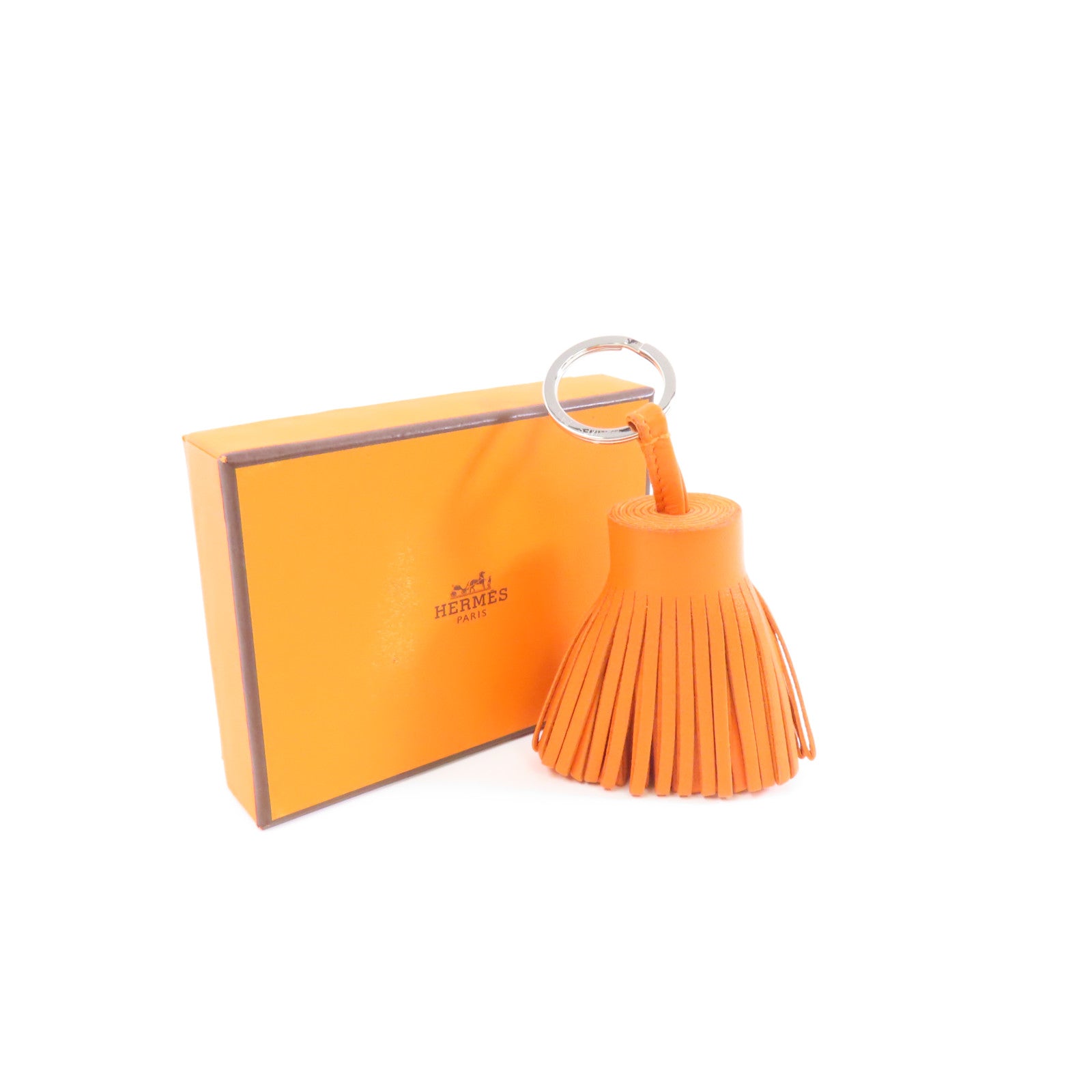 HERMES Swift皮革Carmen Charm掛飾Orange/橙色