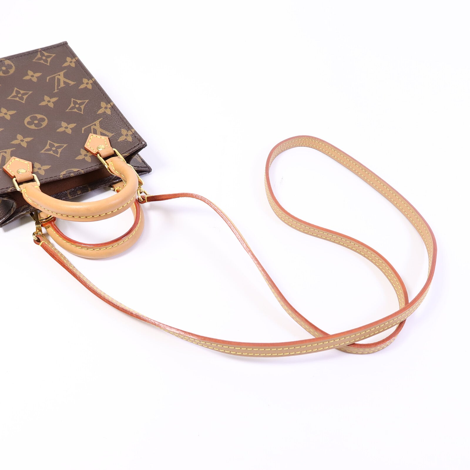 LOUIS VUITTON Monogram Petit Sac Plat手挽肩背兩用袋