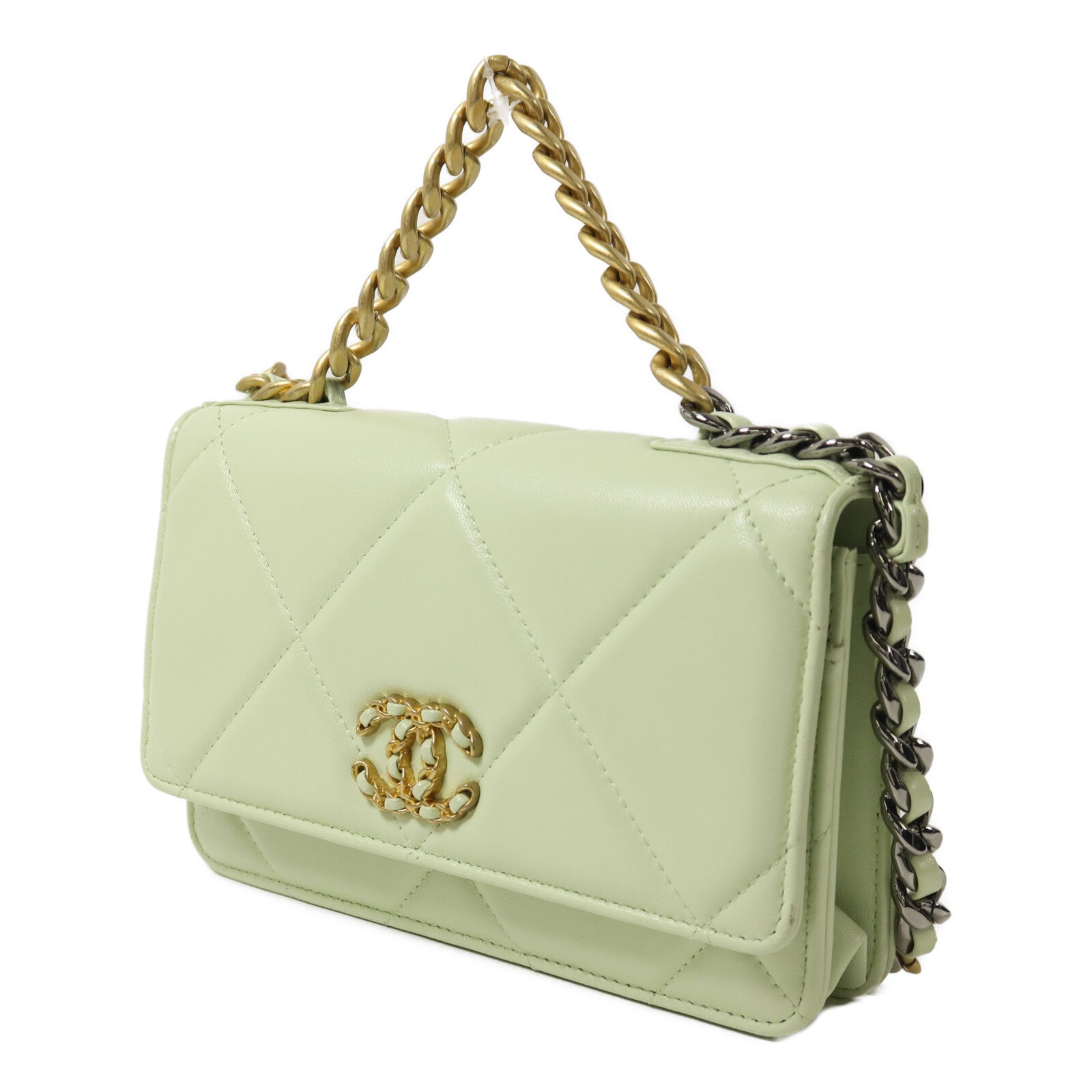 CHANEL 羊皮皮革Chanel 19 Wallet On Chain鏈帶手挽肩背兩用袋