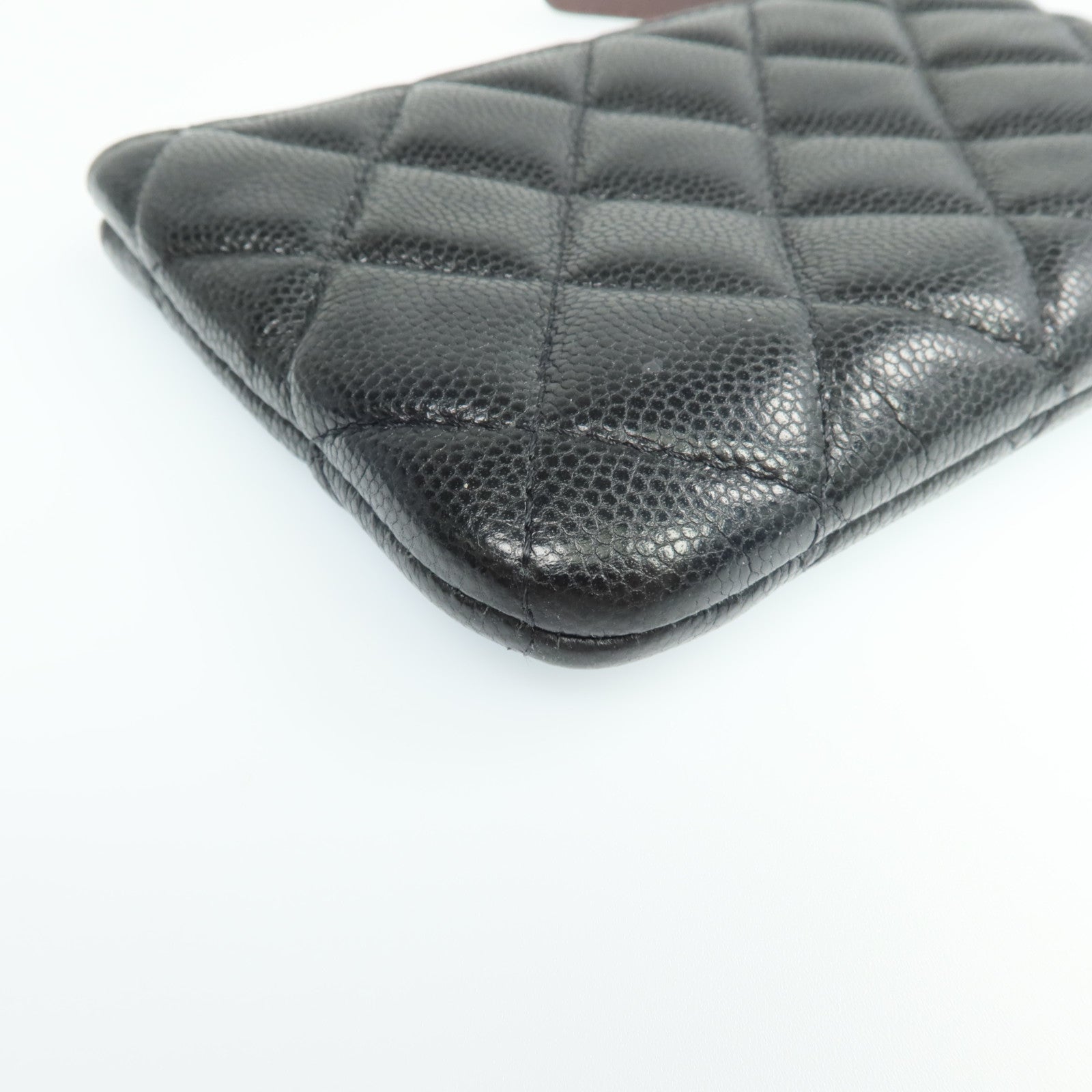 CHANEL 牛皮皮革Pouch銀扣錢包