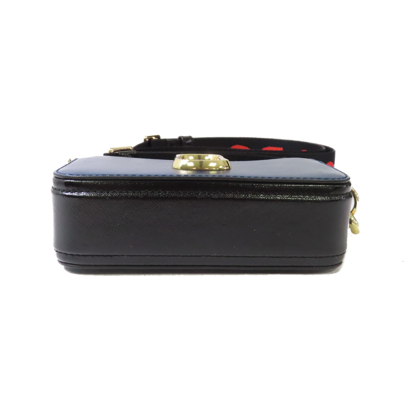 MARC JACOBS 塗層皮革Camera Shoulder Bag金扣肩背袋寶藍色