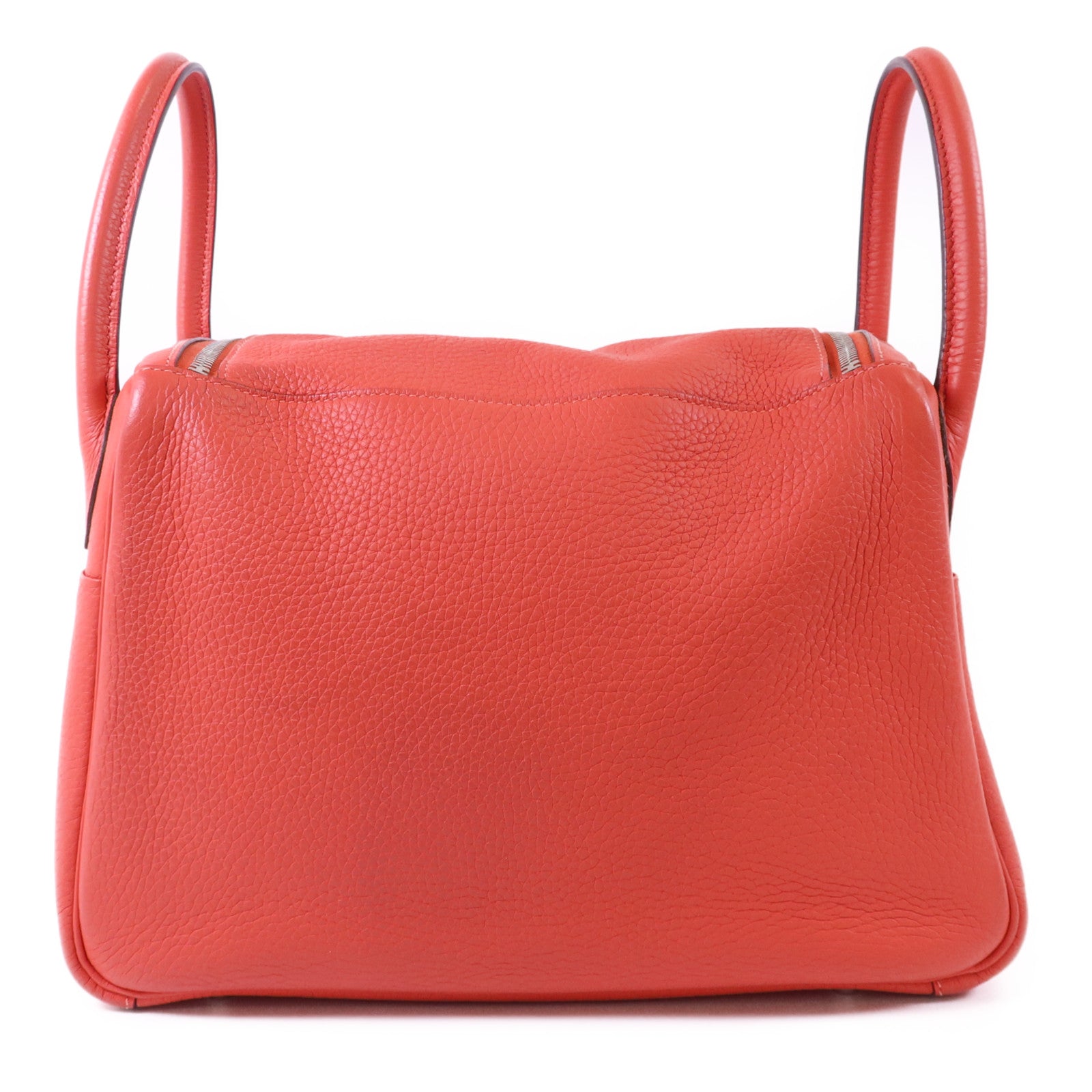 HERMES Clemence皮革Lindy 30銀扣手挽肩背兩用袋Rose Jaipur