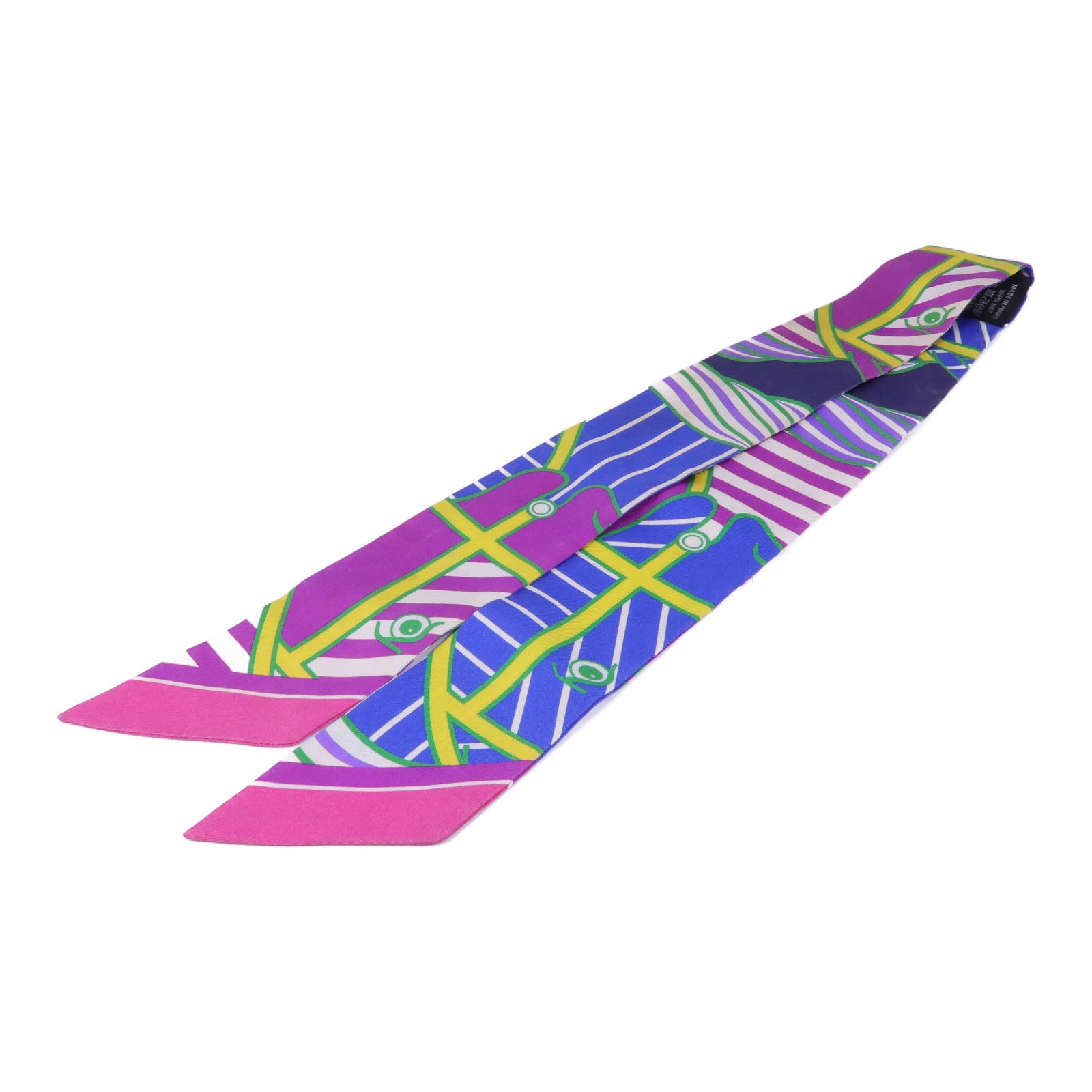 HERMES Twilly Scarf Scarves Silk Purple Multicolor