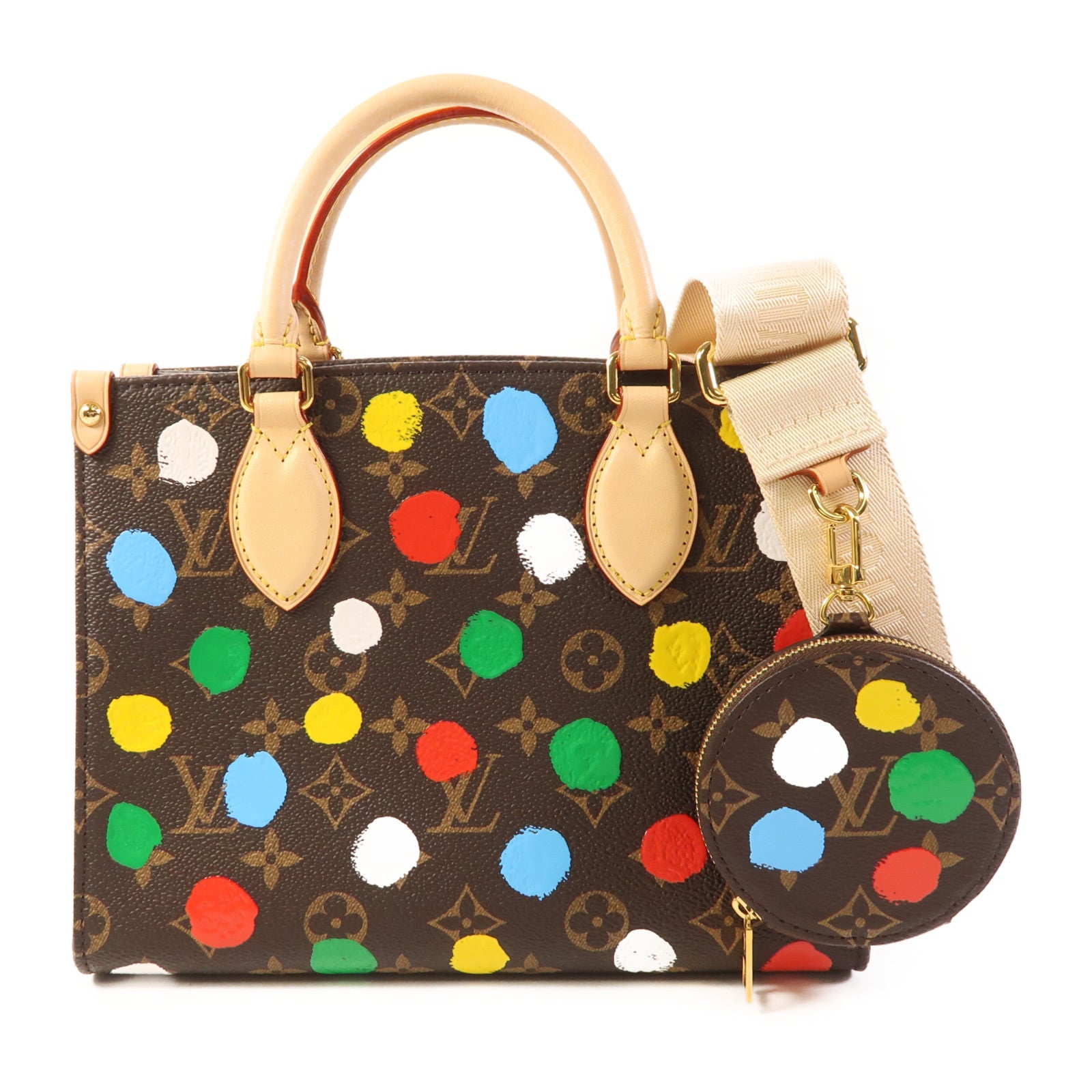 LOUIS VUITTON Monogram LV x YK On The Go金扣手挽肩背兩用袋