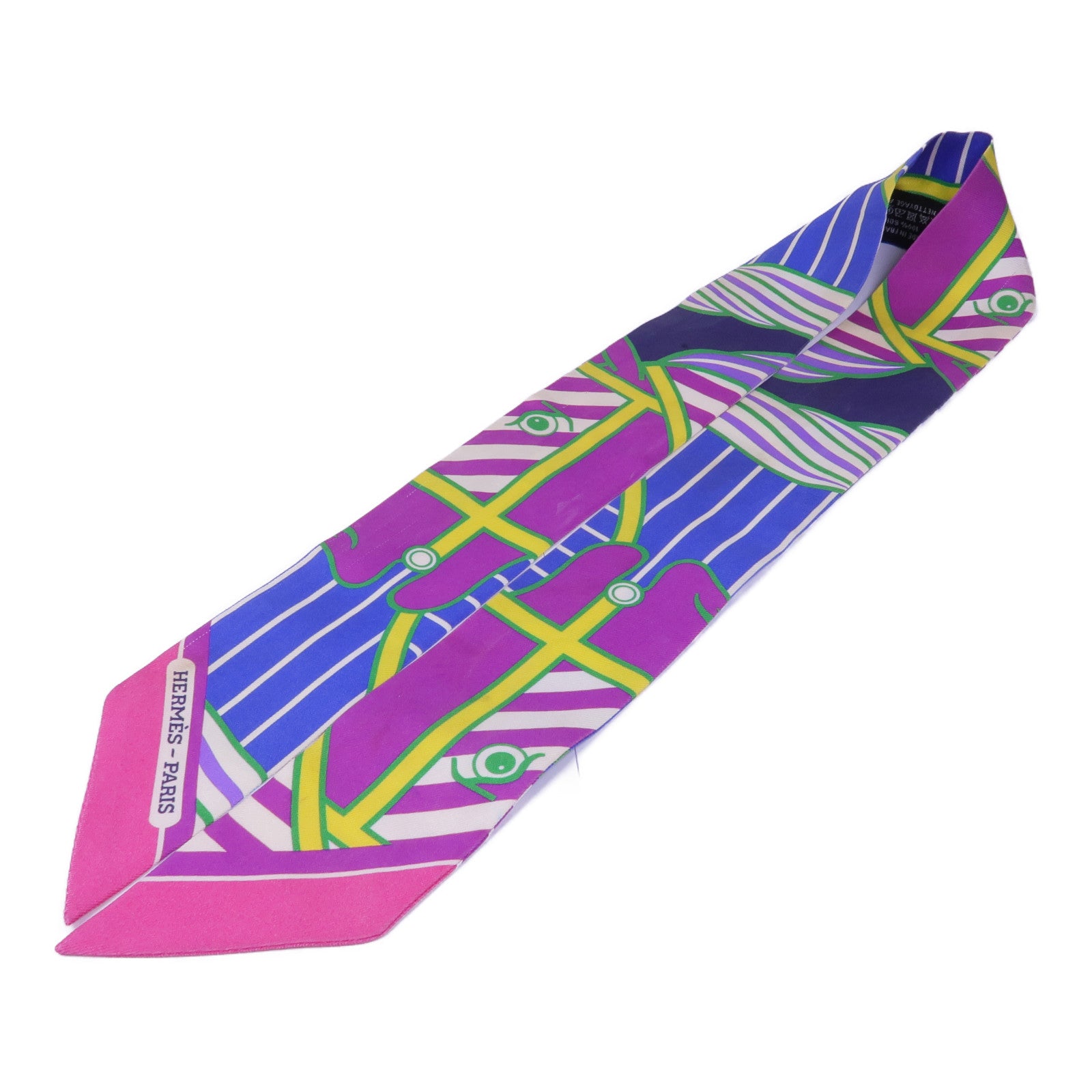 HERMES Twilly Scarf Scarves Silk Purple Multicolor