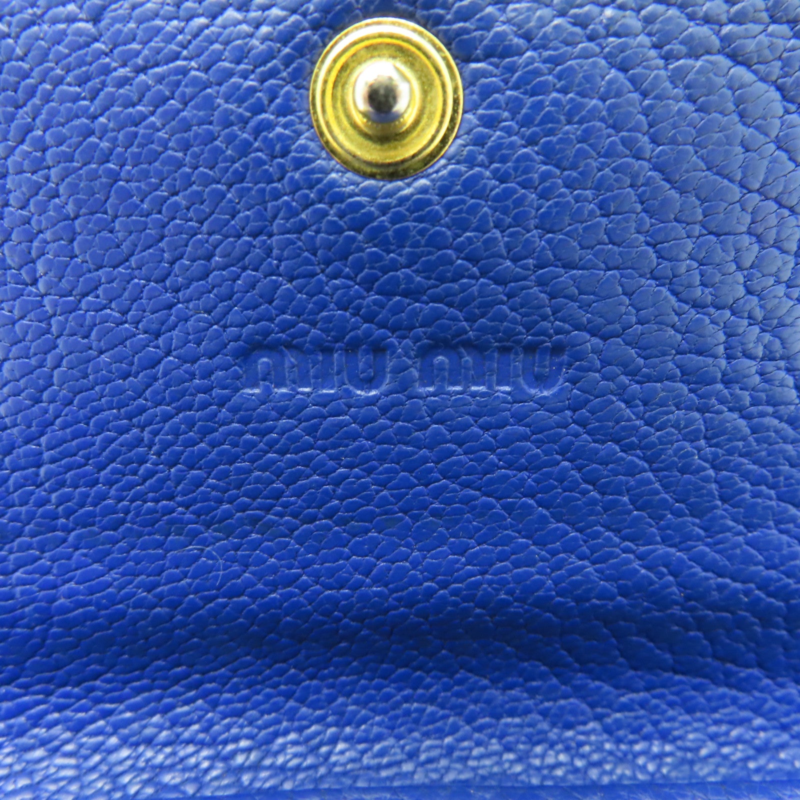 Miu Miu 【激減優惠】牛皮皮革Card Holder Key Ring金扣卡片套藍色