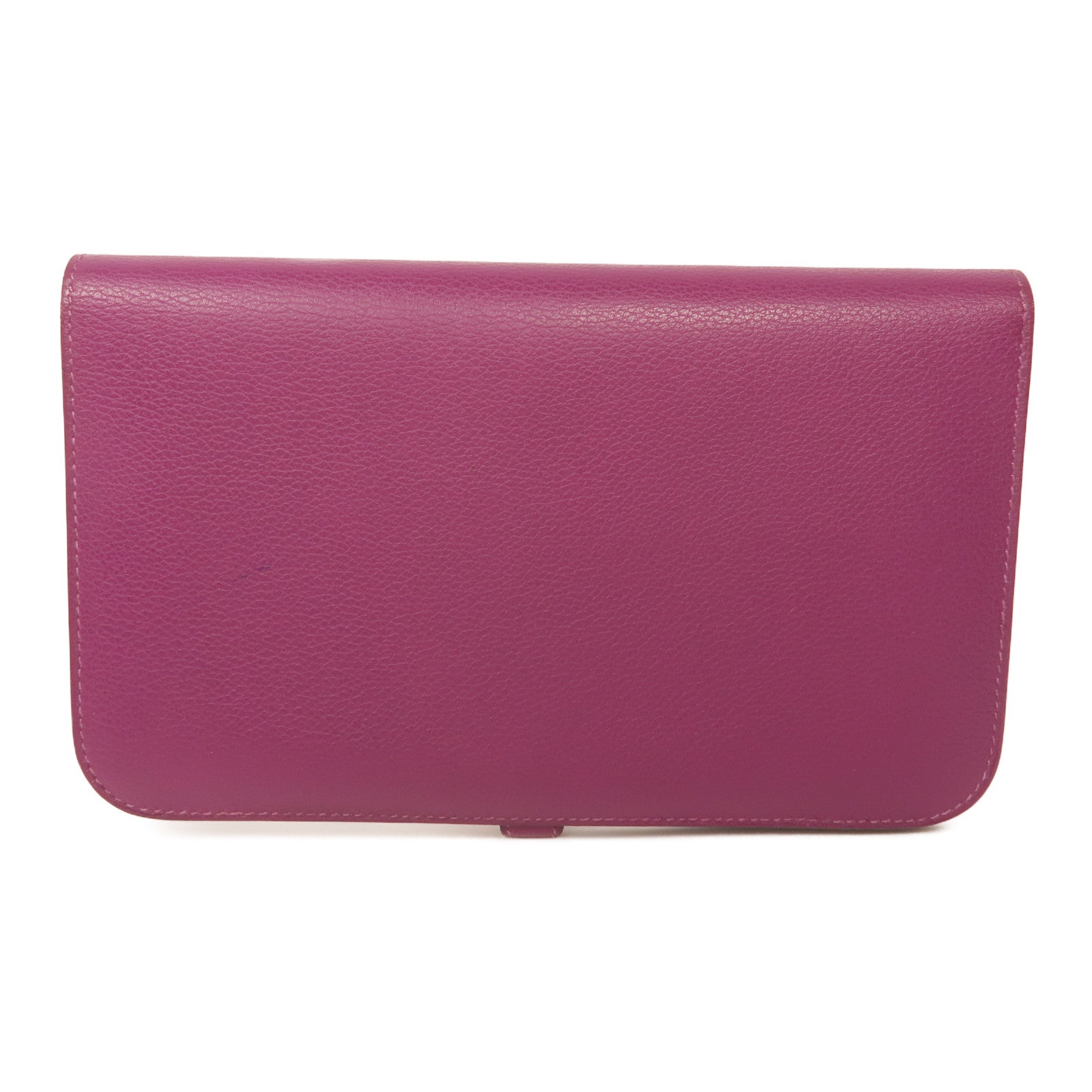 HERMES Evercolor皮革Dogon Wallet銀扣長錢包Anemone