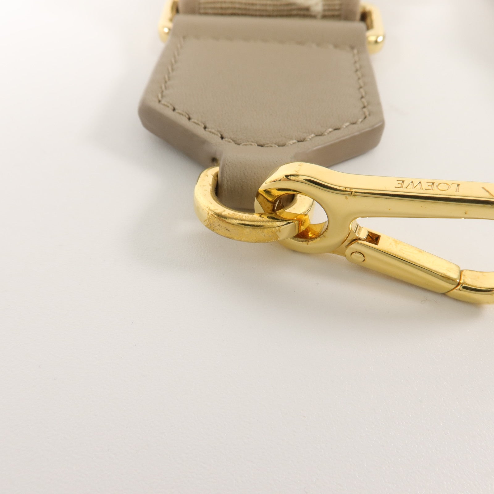 LOEWE 牛皮皮革/帆布Anagram Shoulder Strap肩帶