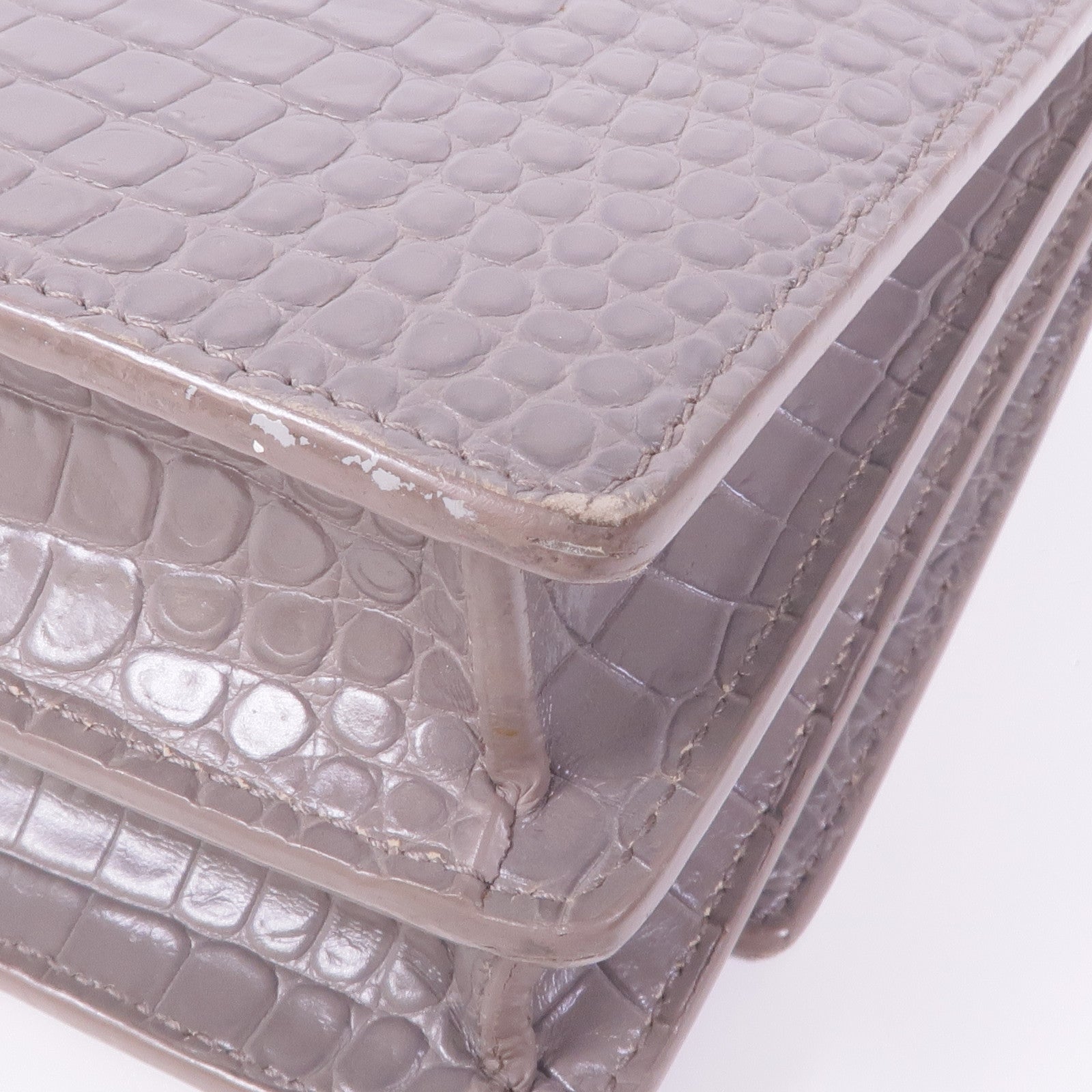 YVES SAINT LAURENT 牛皮皮革Sunset Medium銀扣鏈帶肩背袋