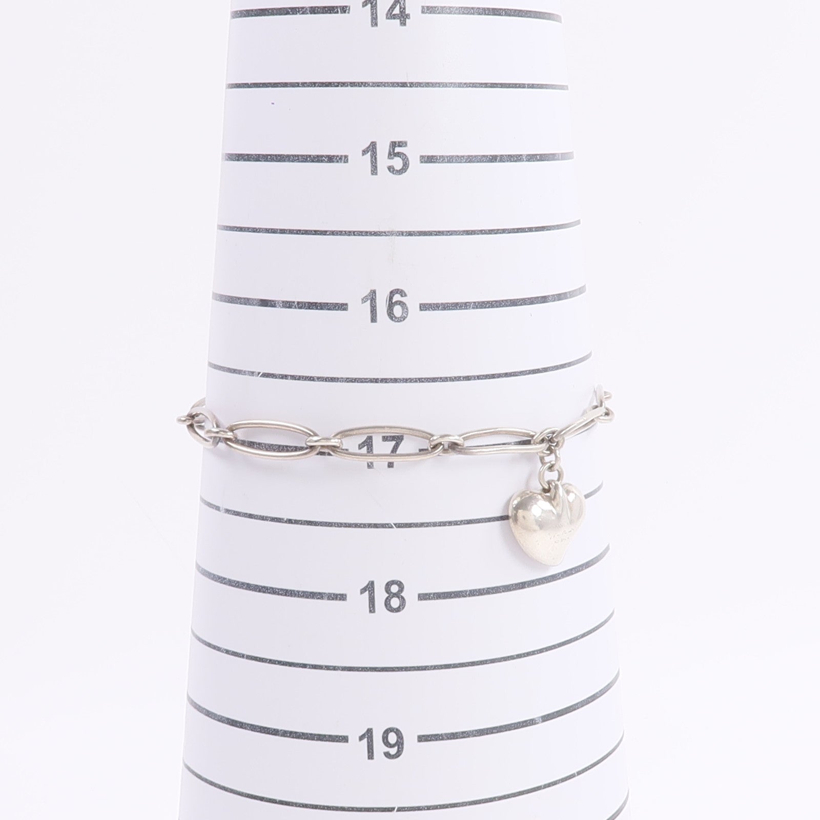 TIFFANY＆CO 925純銀Elsa Peretti Heart Charm Bracelet手鏈