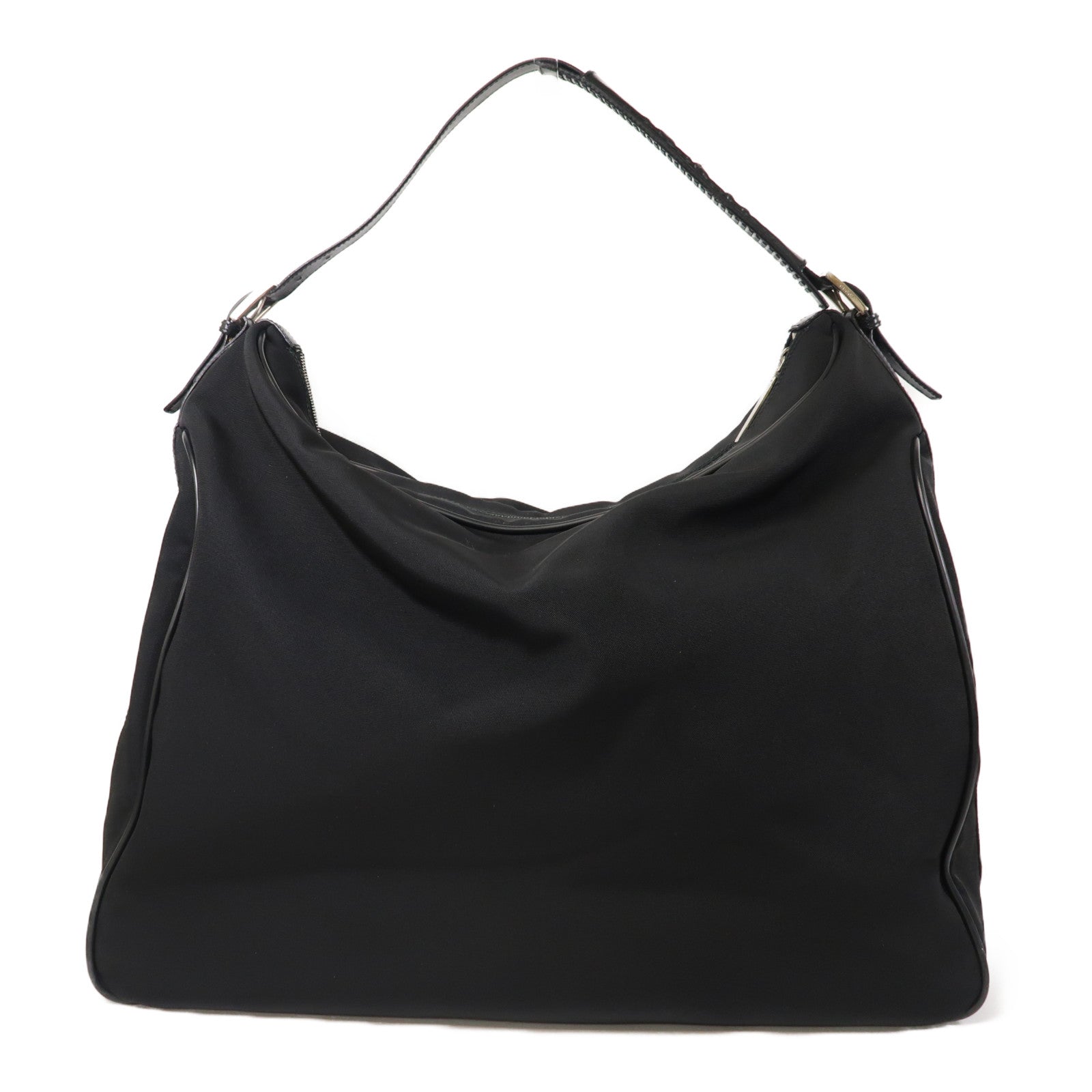 GUCCI 尼龍Shoulder Bag銀扣肩背袋黑色