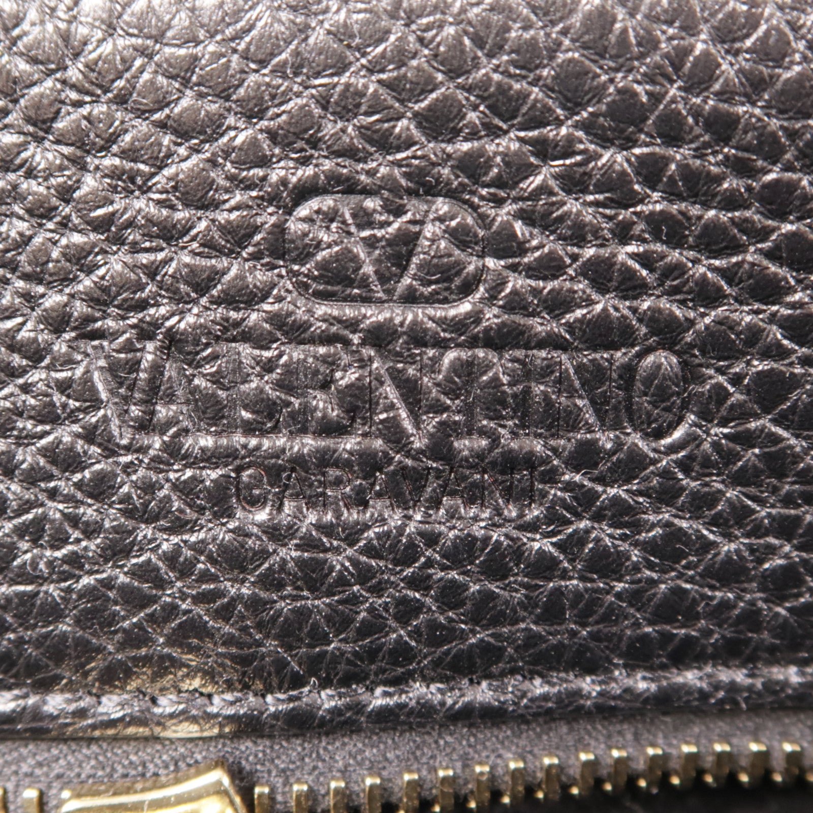 Valentino GHW Rockstud 2 Way Shoulder Hand Bag Calfskin Leather Black