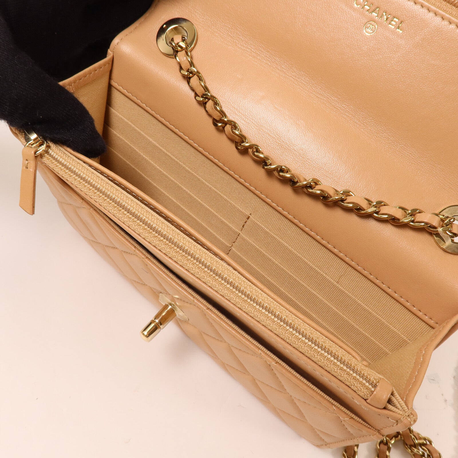 CHANEL 羊皮皮革Trendy Wallet On Chain鏈帶肩背袋