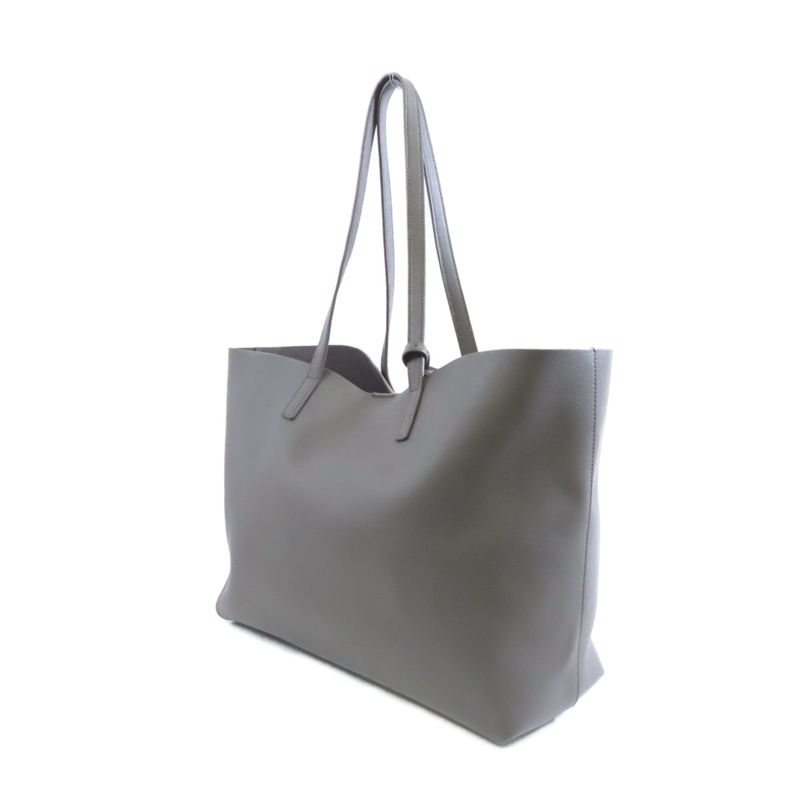 SAINT LAURENT 牛皮皮革Tote Bag金扣手挽袋灰色