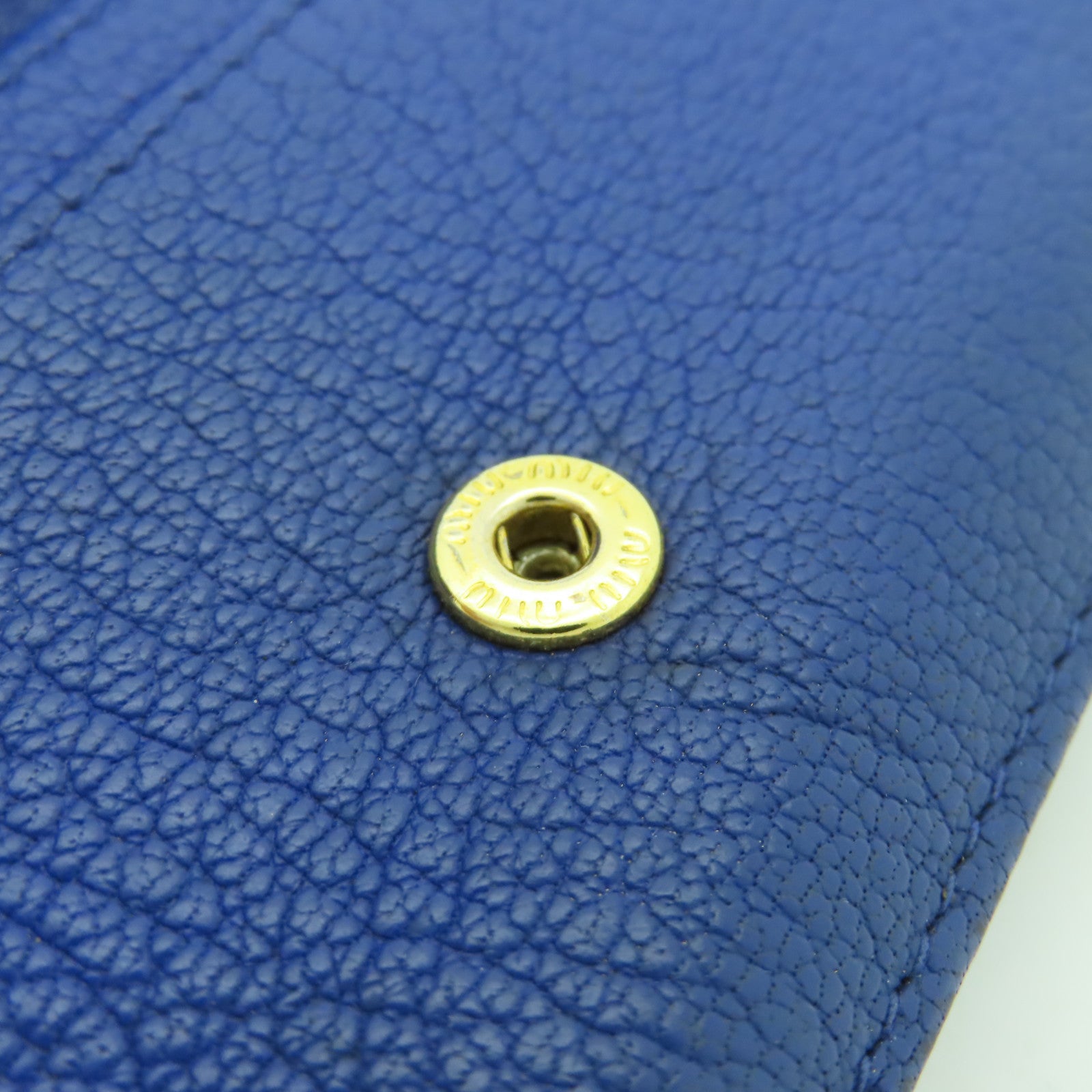 Miu Miu 【激減優惠】牛皮皮革Card Holder Key Ring金扣卡片套藍色