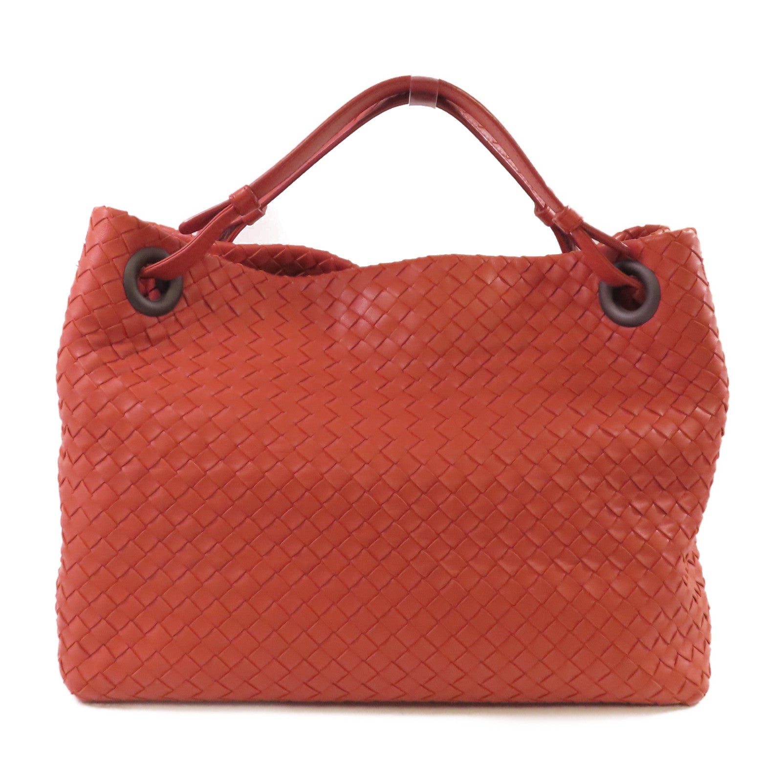 BOTTEGA VENETA 織紋皮革Tote Bag肩背袋橙色