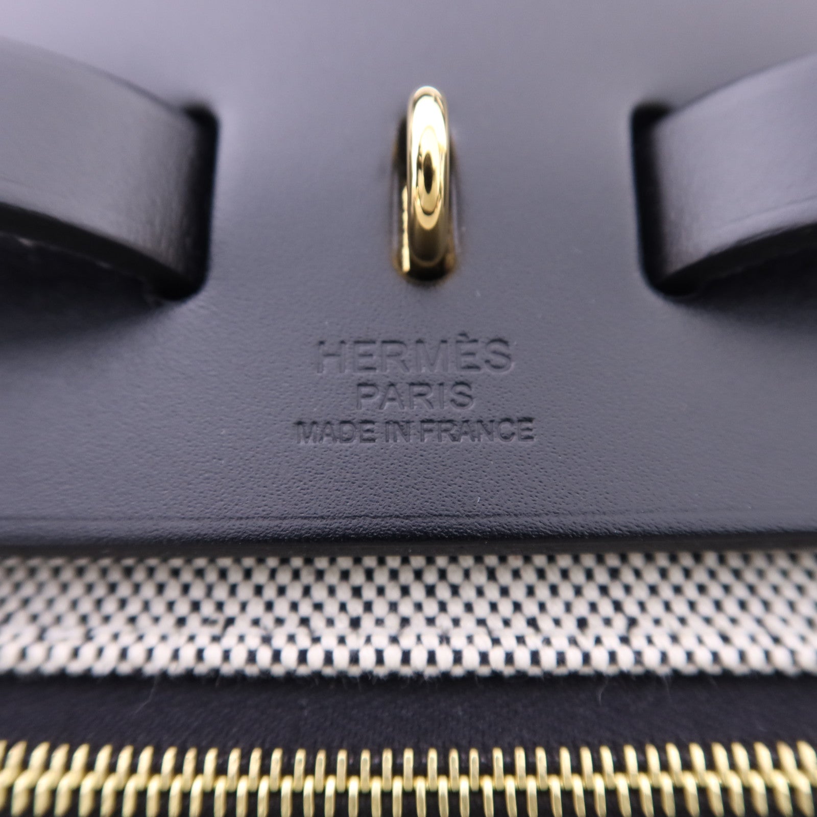 HERMES 塗層帆布Herbag PM金扣手挽肩背兩用袋Noir
