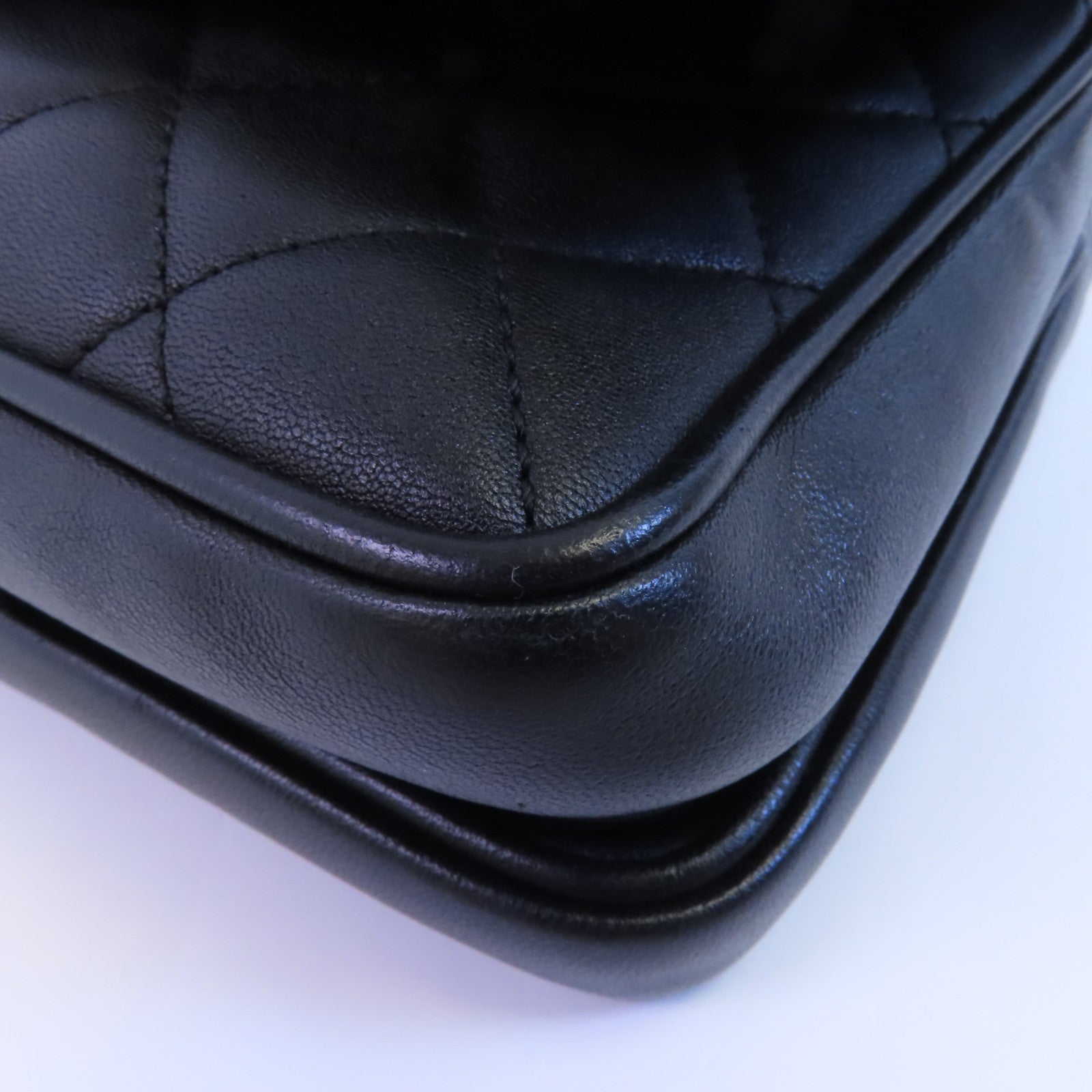 CHANEL 牛皮皮革2Way Shoulder金扣鏈帶手挽肩背兩用袋
