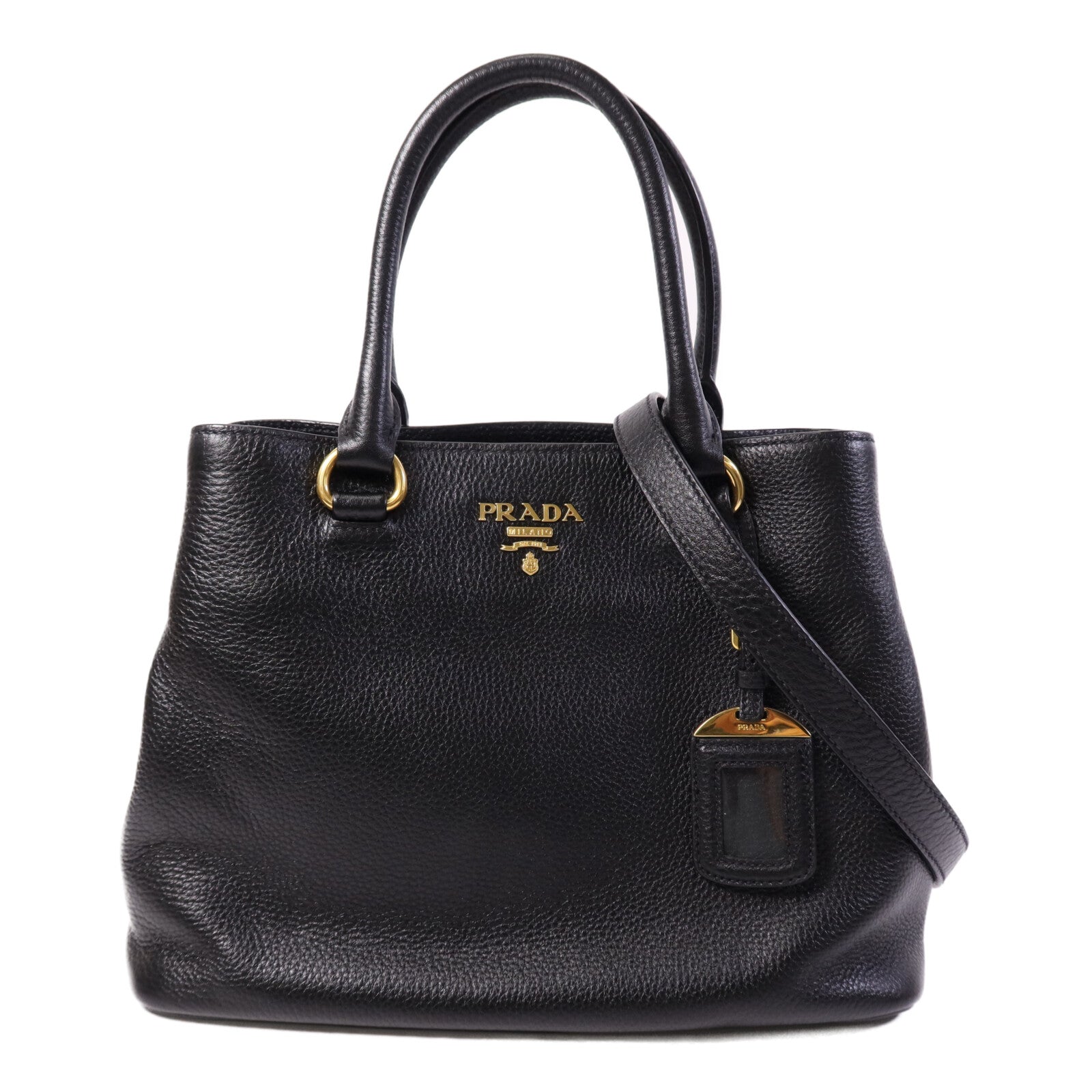 PRADA 牛皮皮革2 Way Shoulder Bag金扣手挽肩背兩用袋