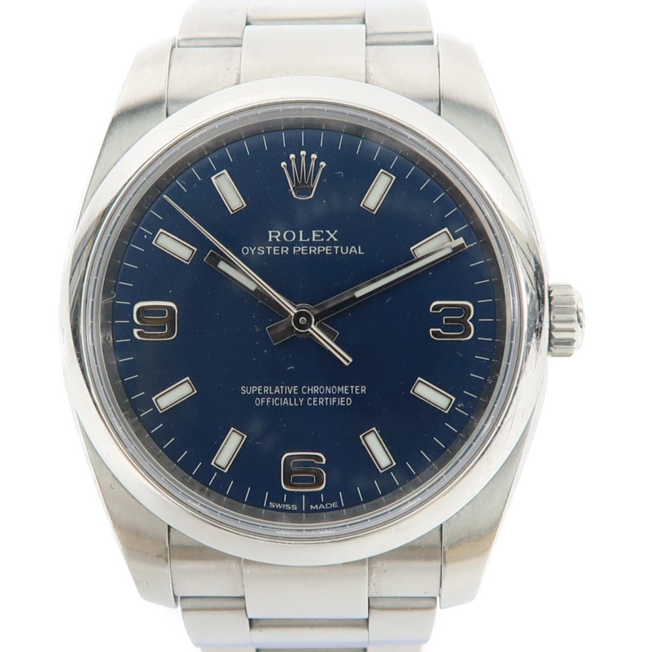 ROLEX Oyster Perpetual不鏽鋼手錶自動機芯藍色