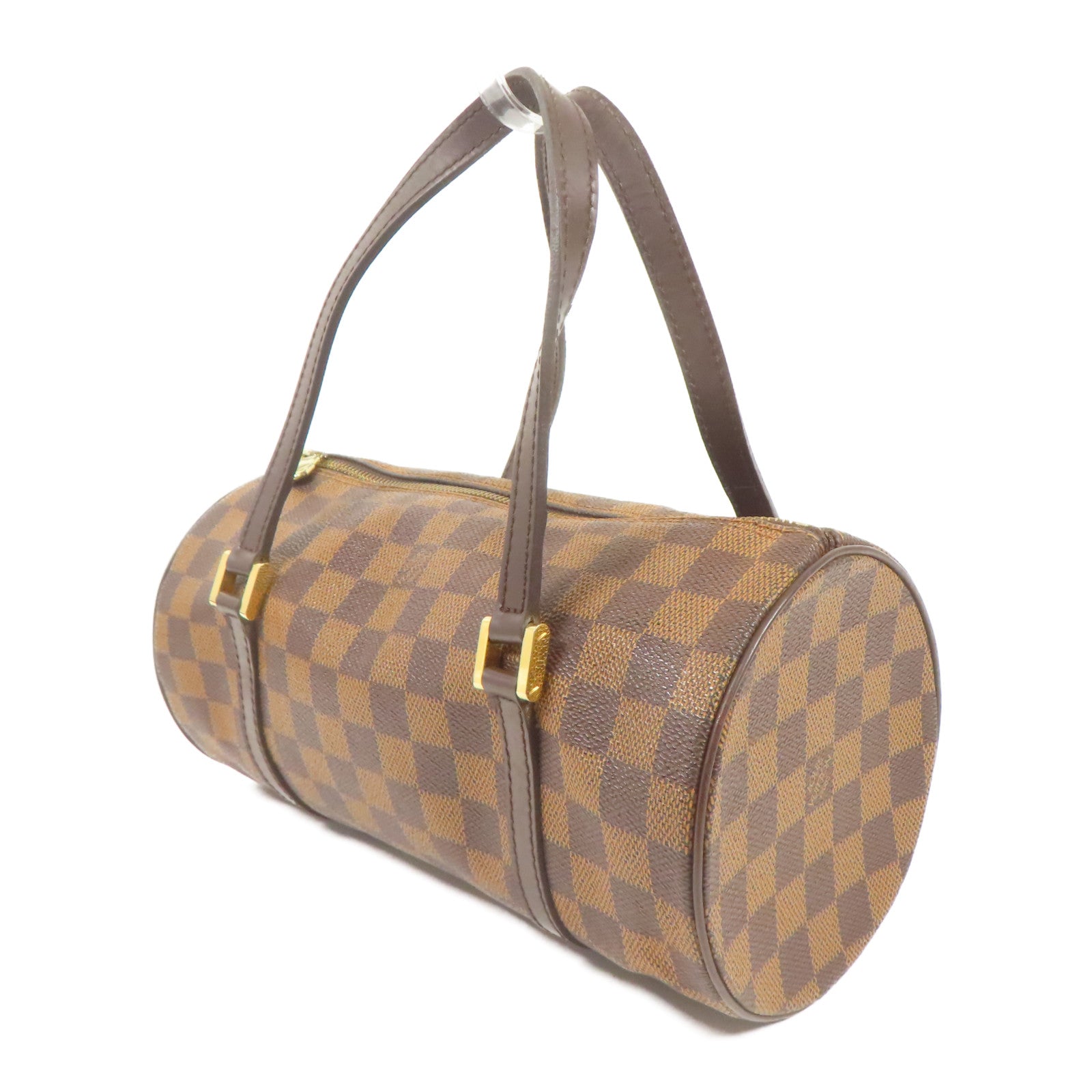 LOUIS VUITTON Damier Papillon PM金扣手挽袋