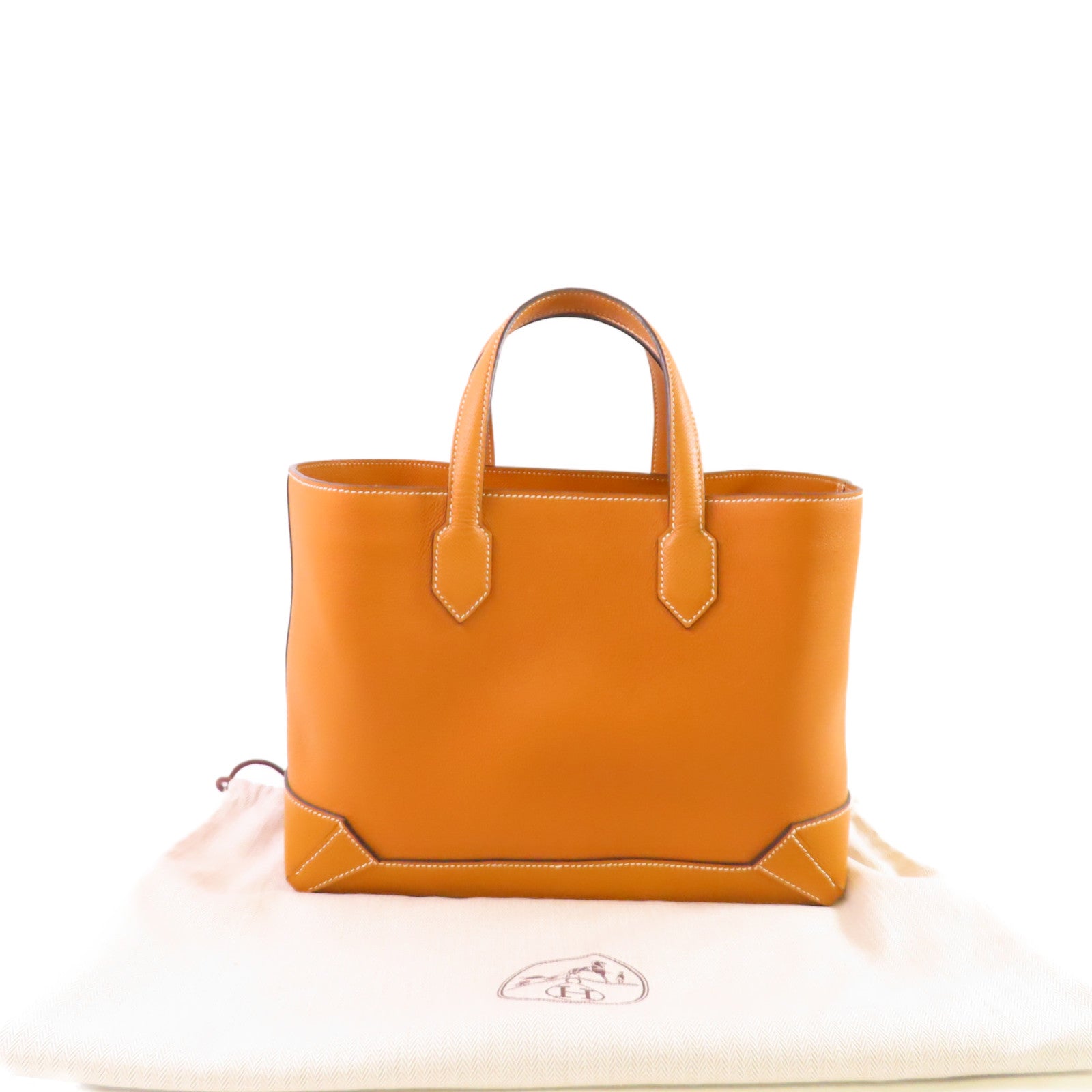 HERMES Epsom皮革/Evercolor皮革Maxi Box Tote Bag銀扣手挽袋Gold金棕色