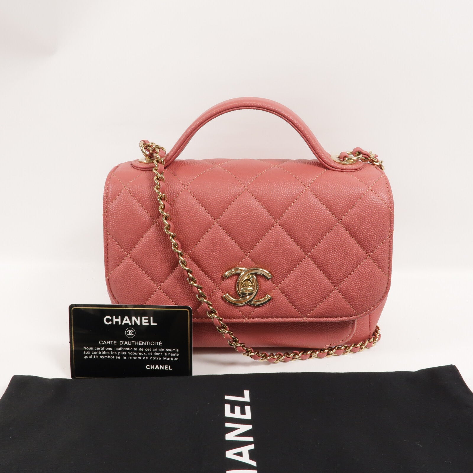 CHANEL 牛皮皮革Business Affinty手挽肩背兩用袋