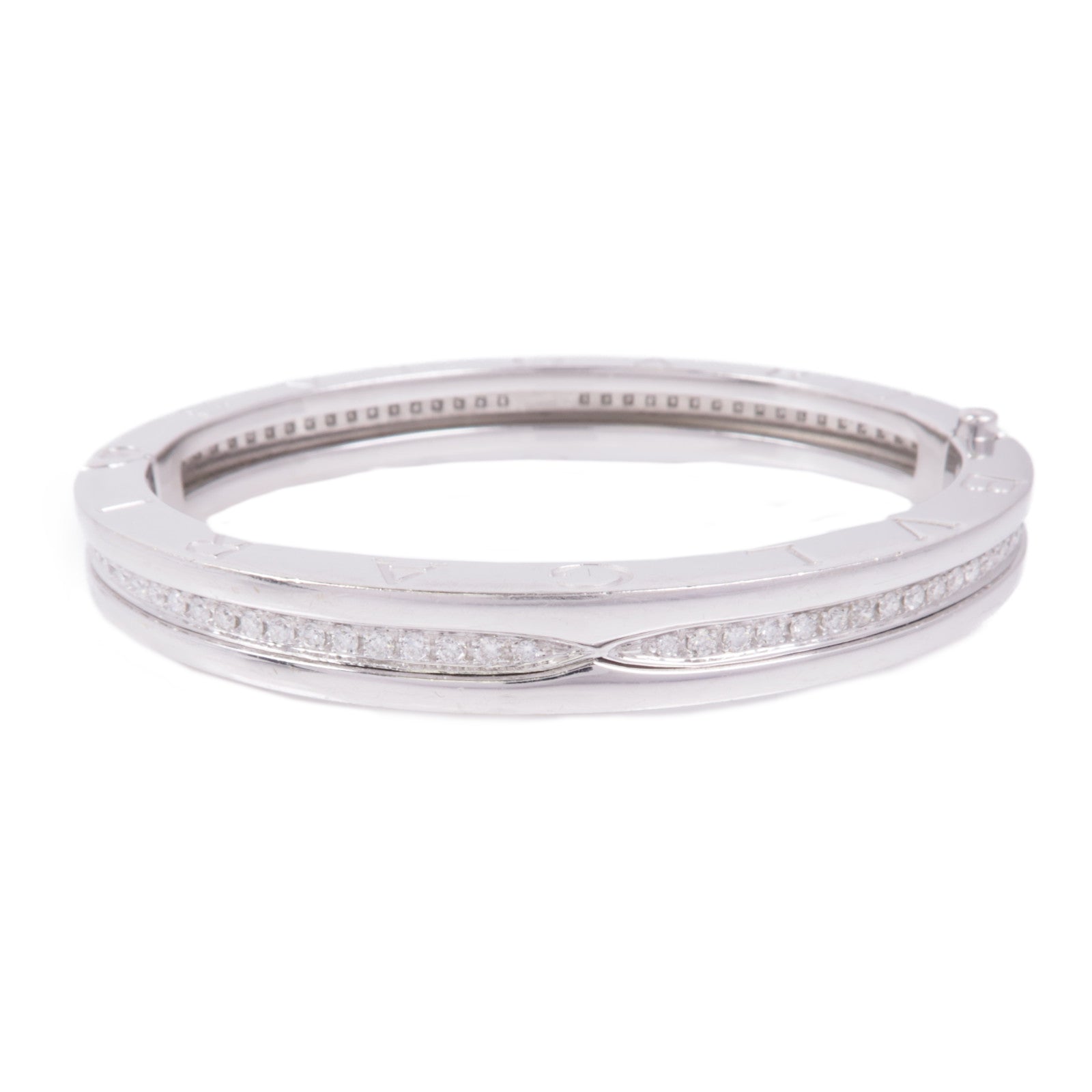 BVLGARI 18K白金B-zero1 Bracelet鑽石手鐲
