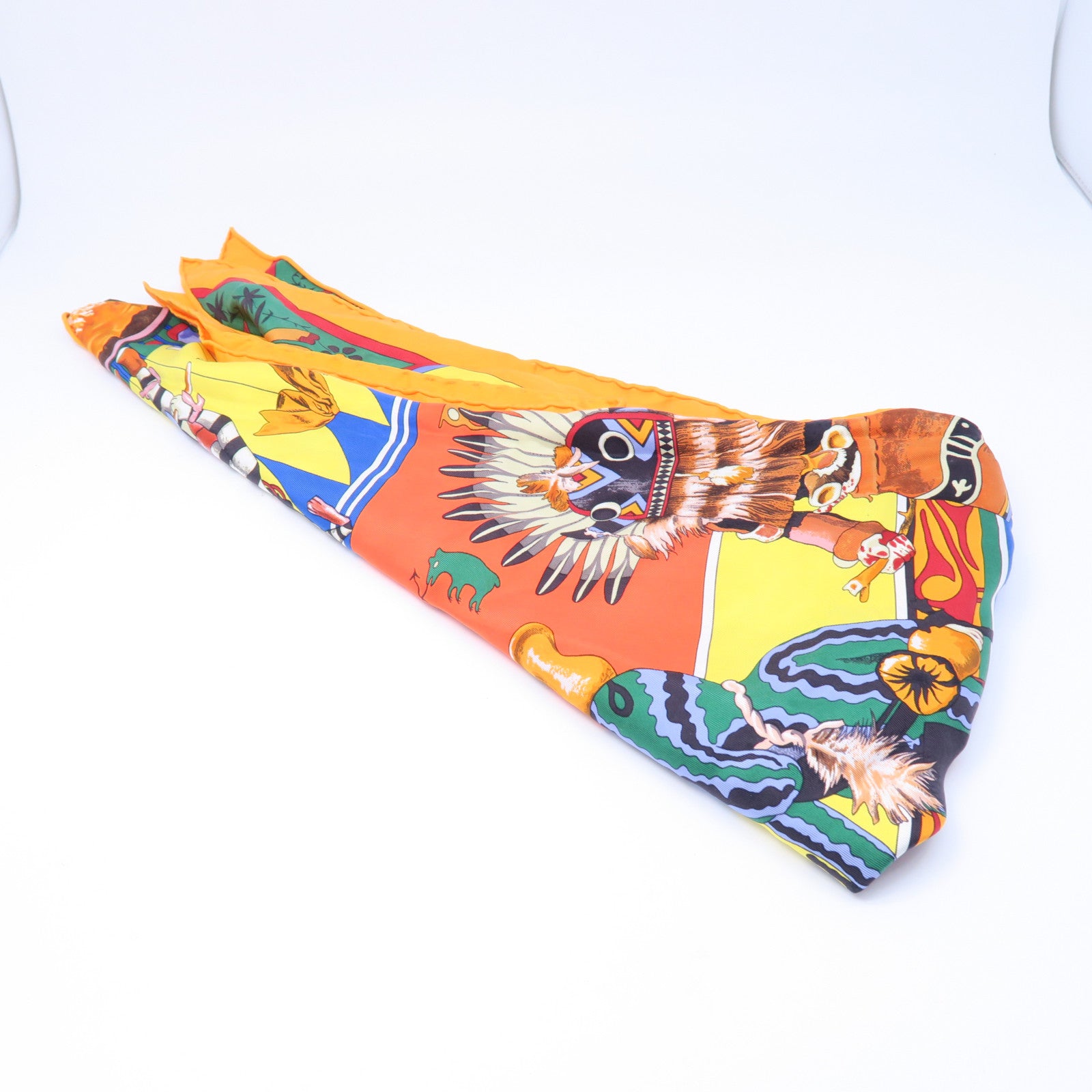 HERMES 【激減優惠】絲質Scarf絲巾黃色