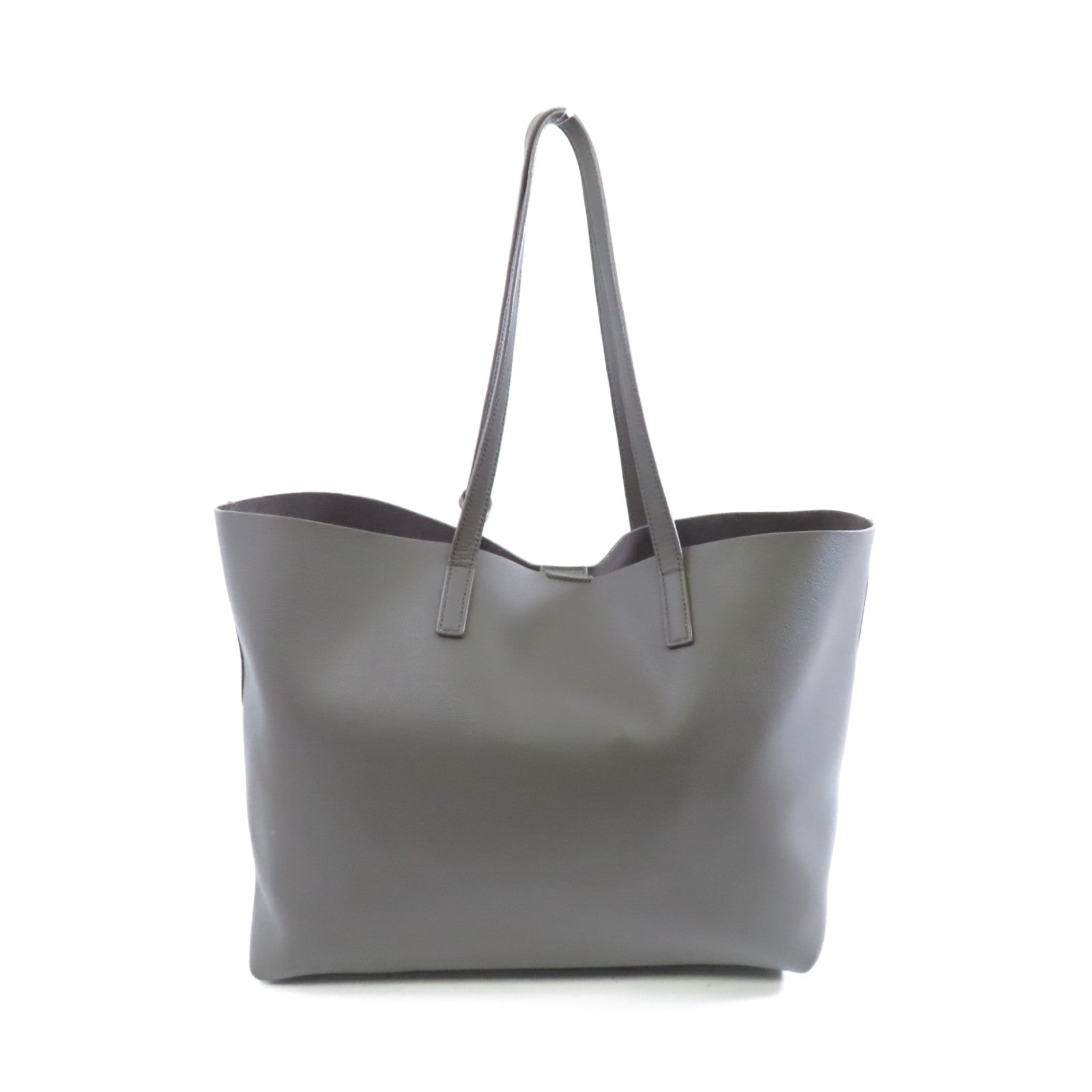 SAINT LAURENT 牛皮皮革Tote Bag金扣手挽袋灰色