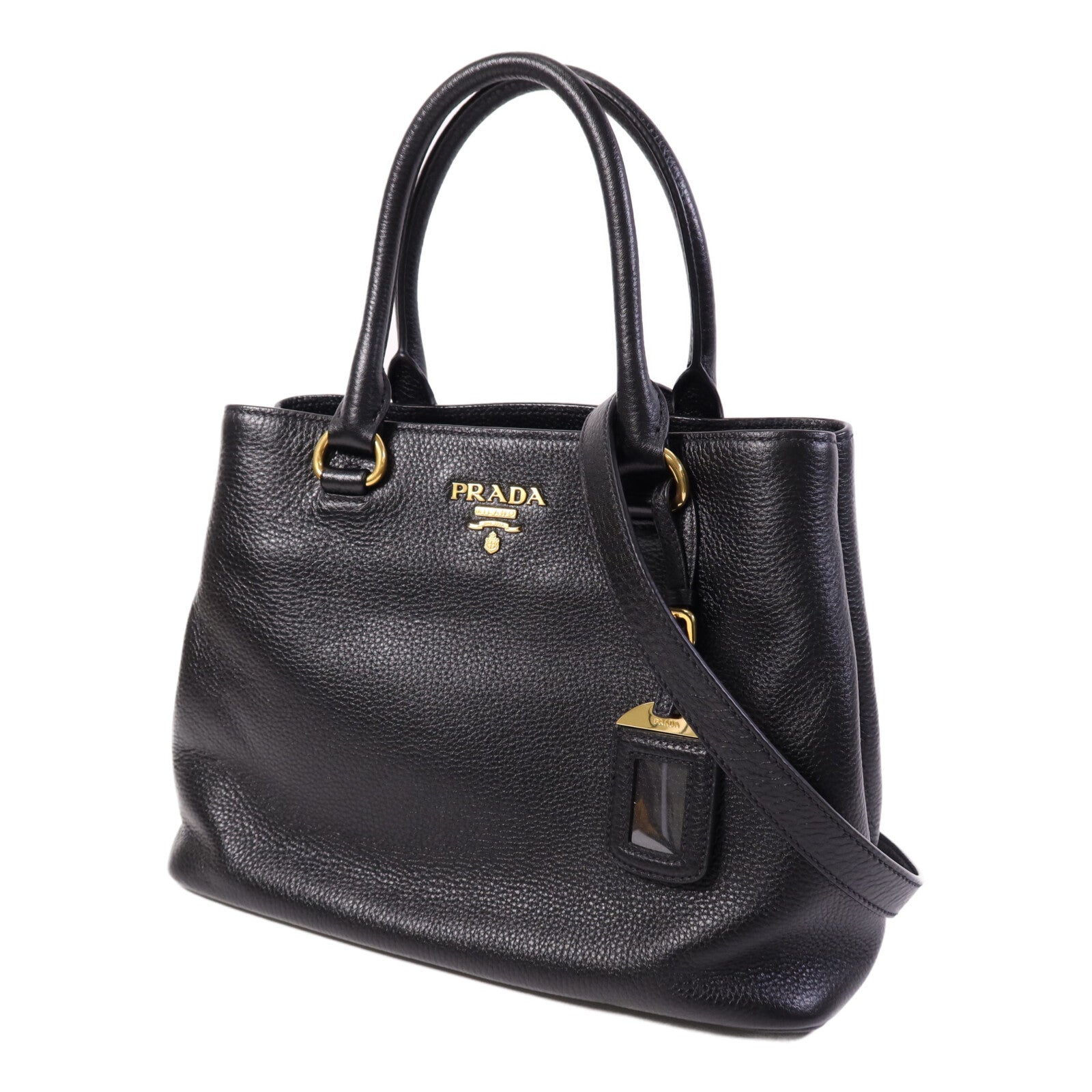 PRADA 牛皮皮革2 Way Shoulder Bag金扣手挽肩背兩用袋