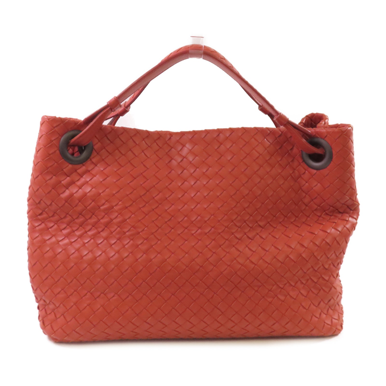 BOTTEGA VENETA 織紋皮革Tote Bag肩背袋橙色