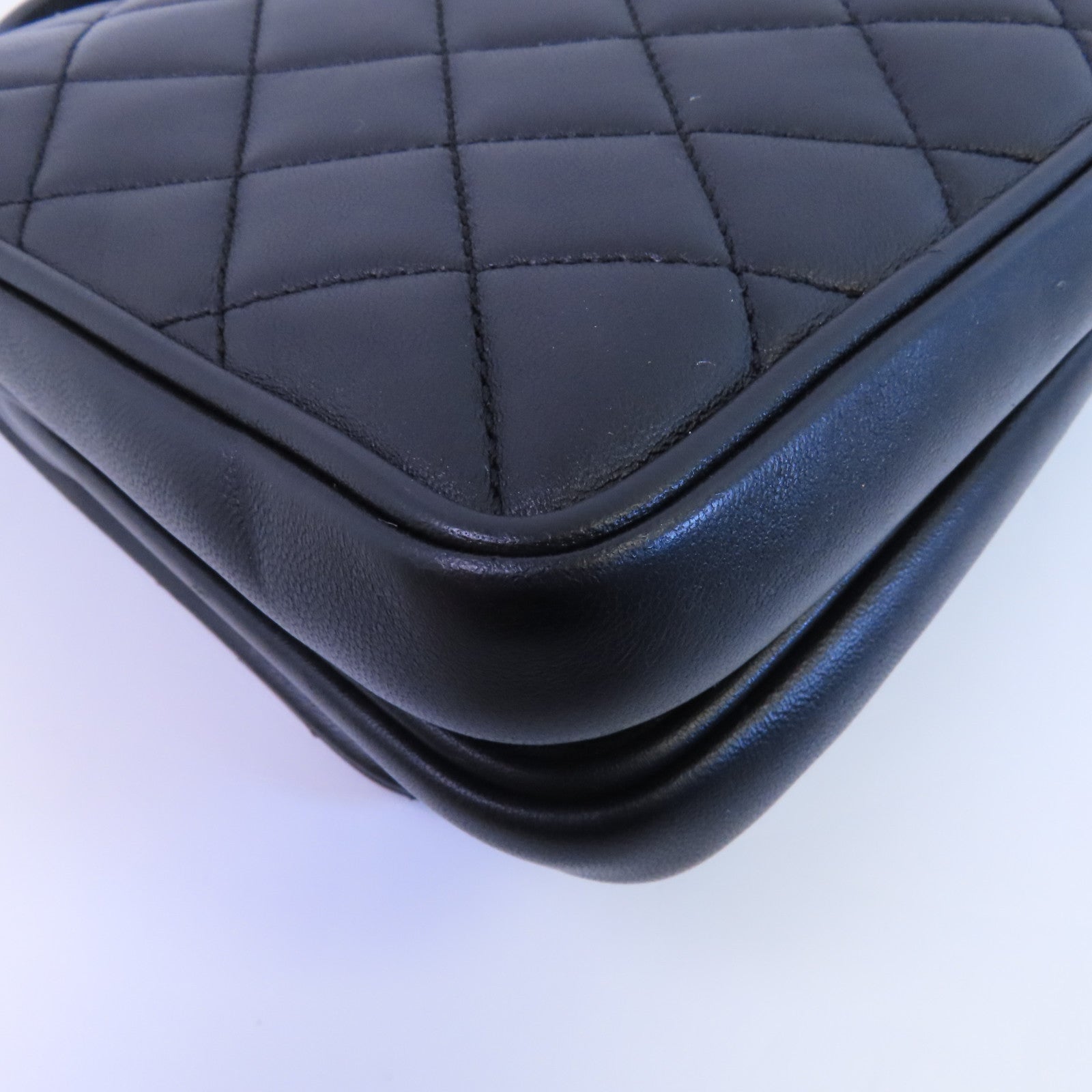 CHANEL 牛皮皮革2Way Shoulder金扣鏈帶手挽肩背兩用袋