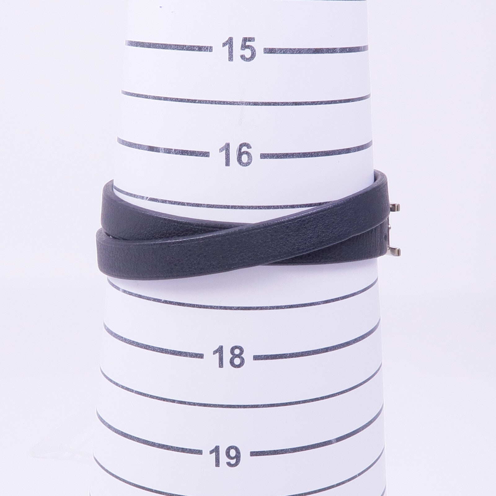 HERMES Swift皮革Behapi Double Tour銀扣手帶Noir/Gris Etain