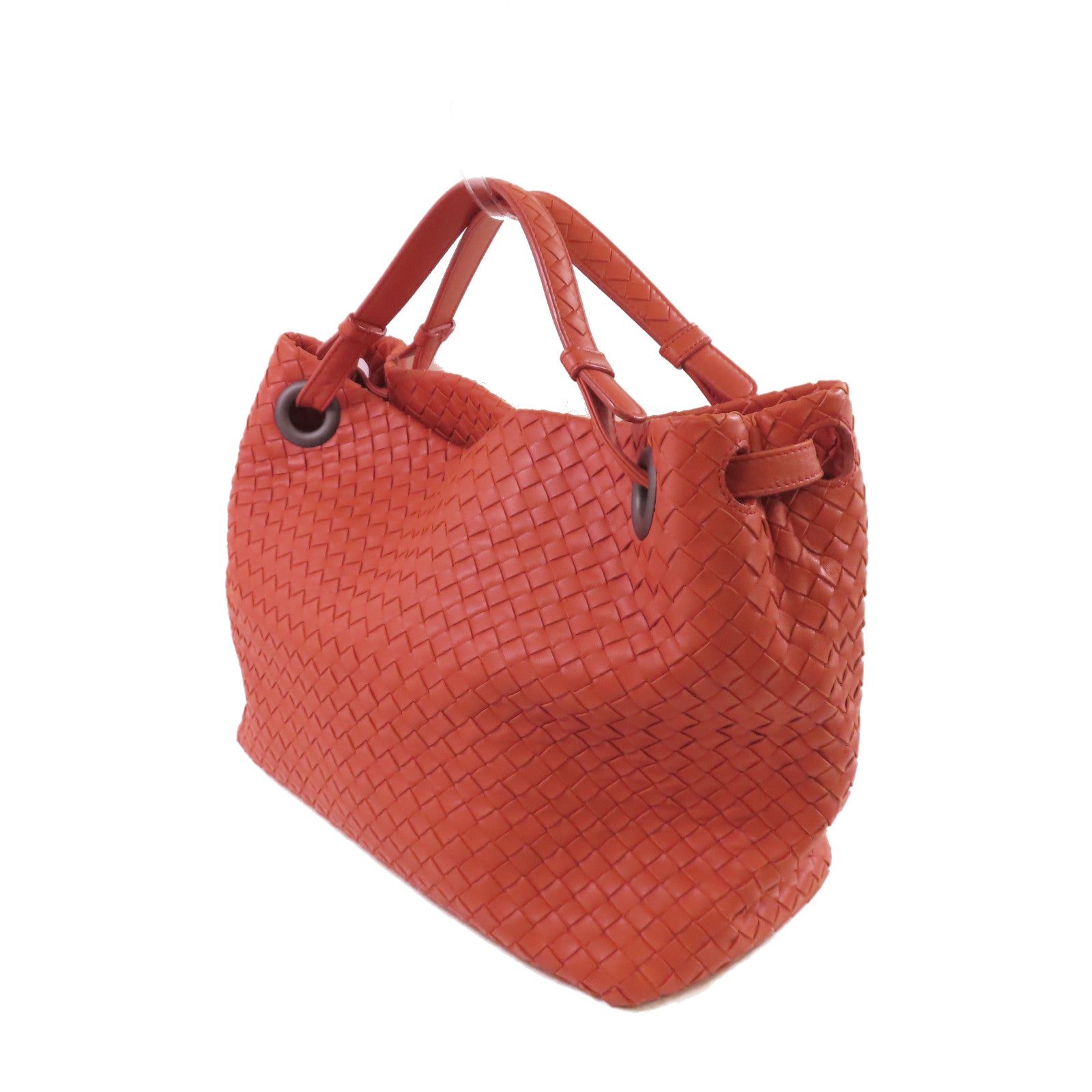 BOTTEGA VENETA 織紋皮革Tote Bag肩背袋橙色