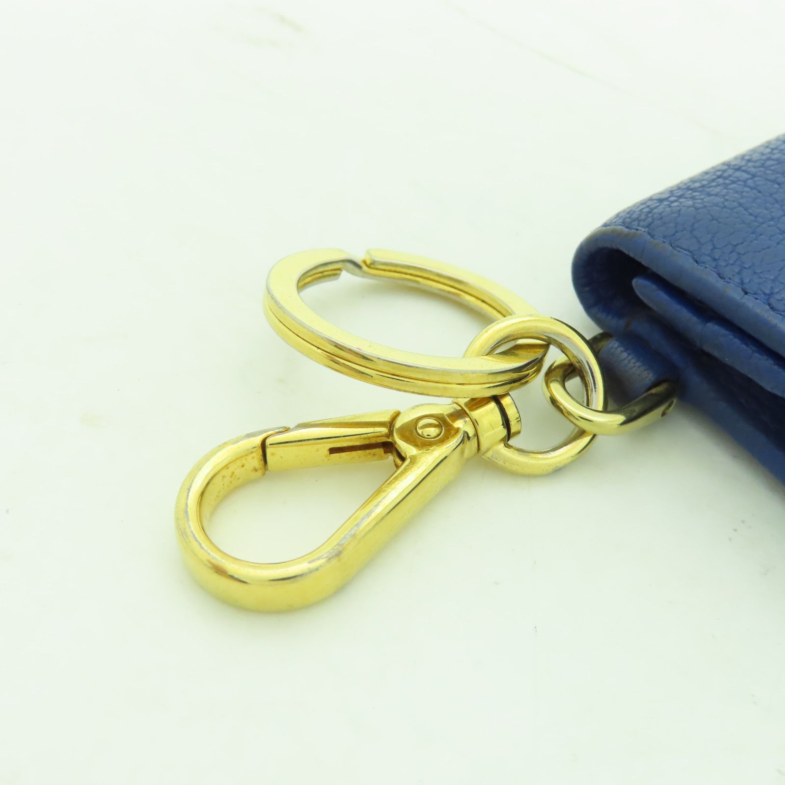 Miu Miu 【激減優惠】牛皮皮革Card Holder Key Ring金扣卡片套藍色