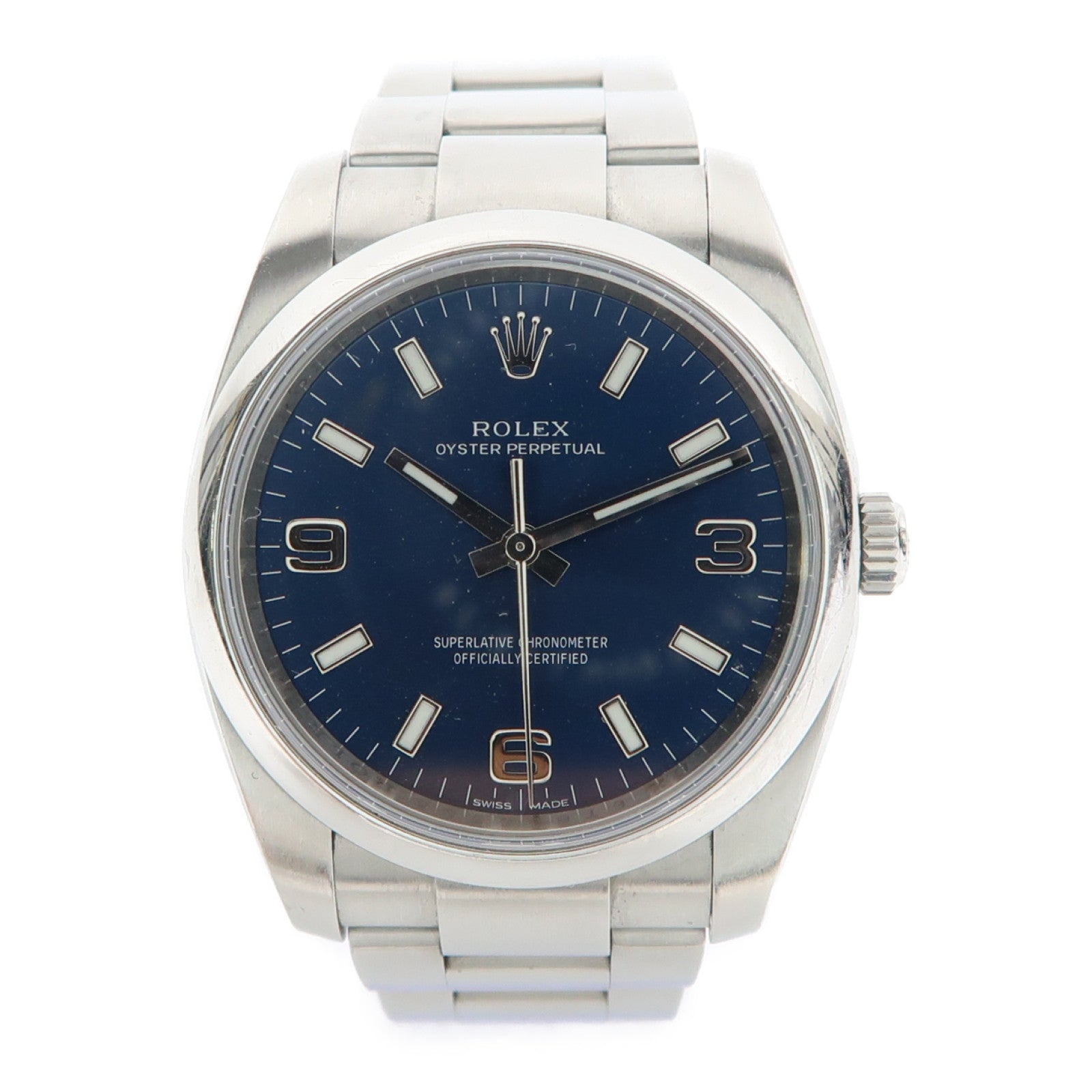 ROLEX Oyster Perpetual不鏽鋼手錶自動機芯藍色