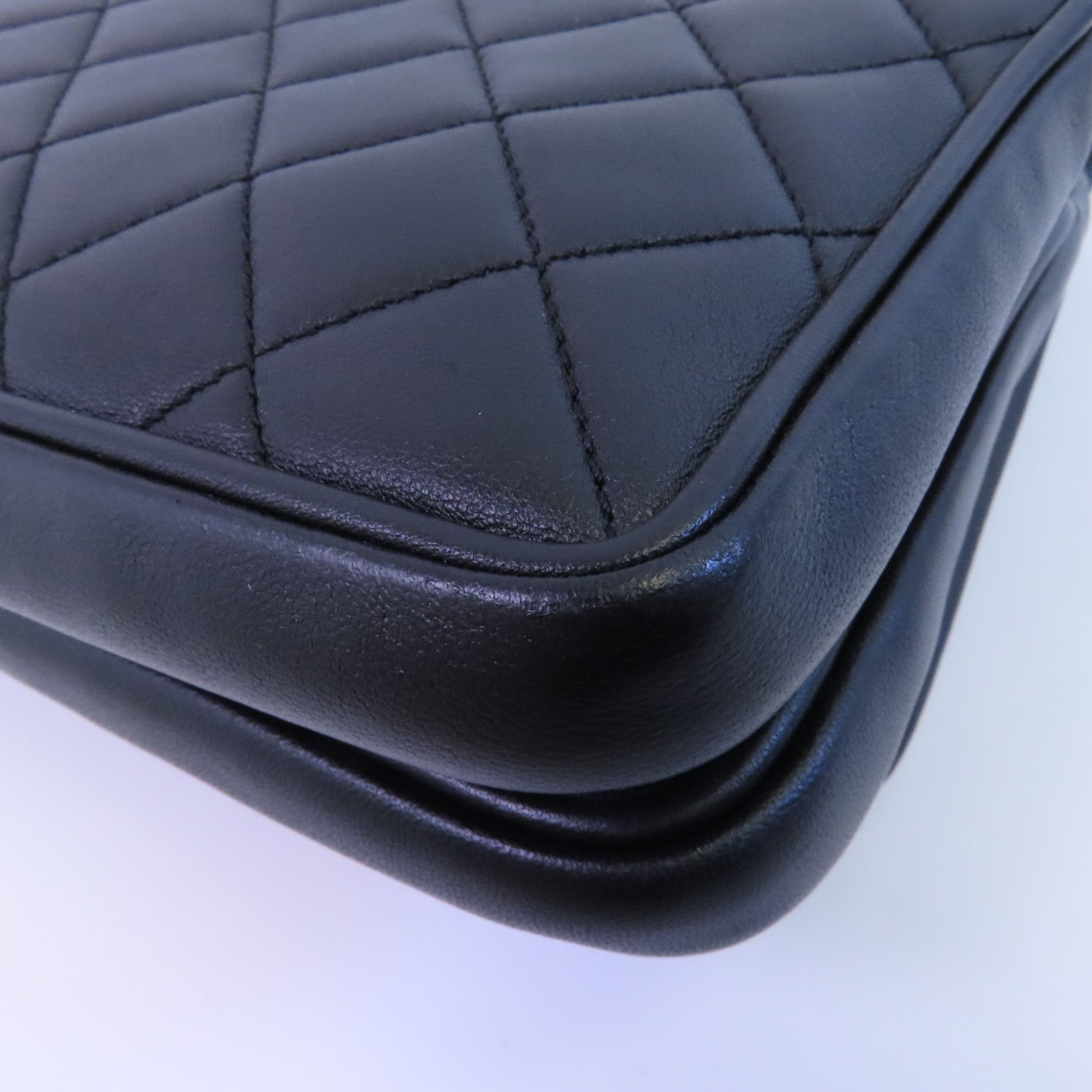 CHANEL 牛皮皮革2Way Shoulder金扣鏈帶手挽肩背兩用袋