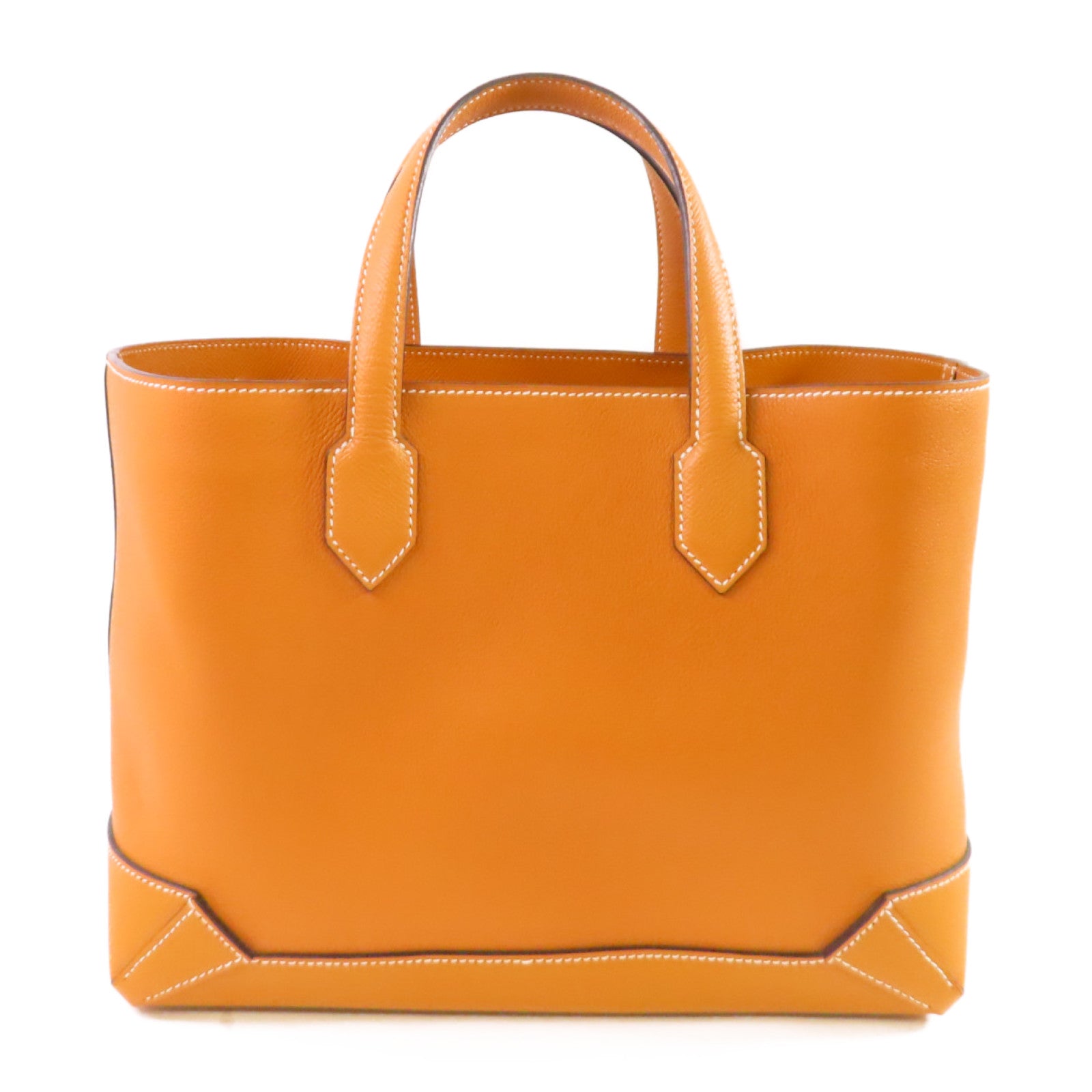 HERMES Epsom皮革/Evercolor皮革Maxi Box Tote Bag銀扣手挽袋Gold金棕色