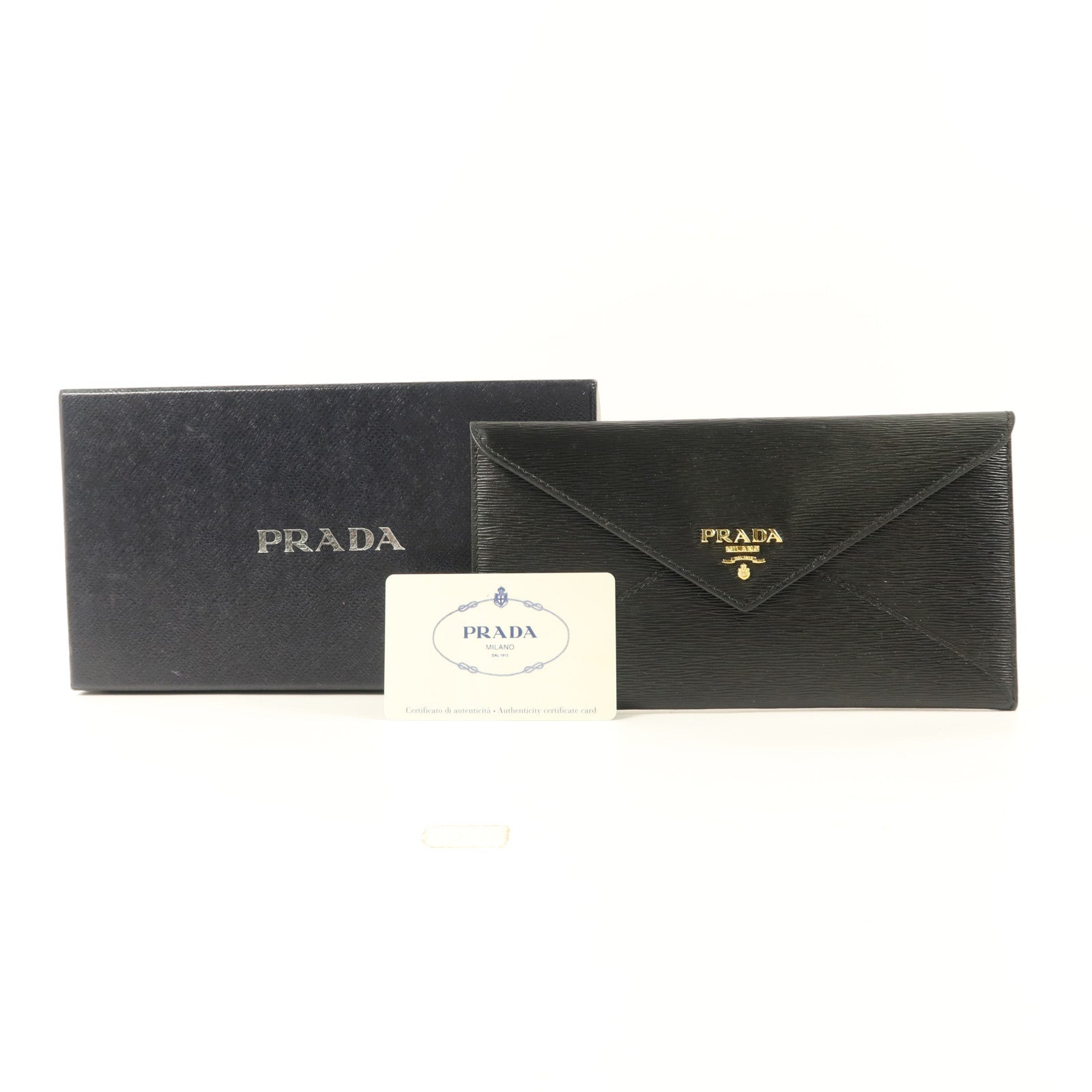 PRADA Saffiano皮革Long Wallet金扣長錢包