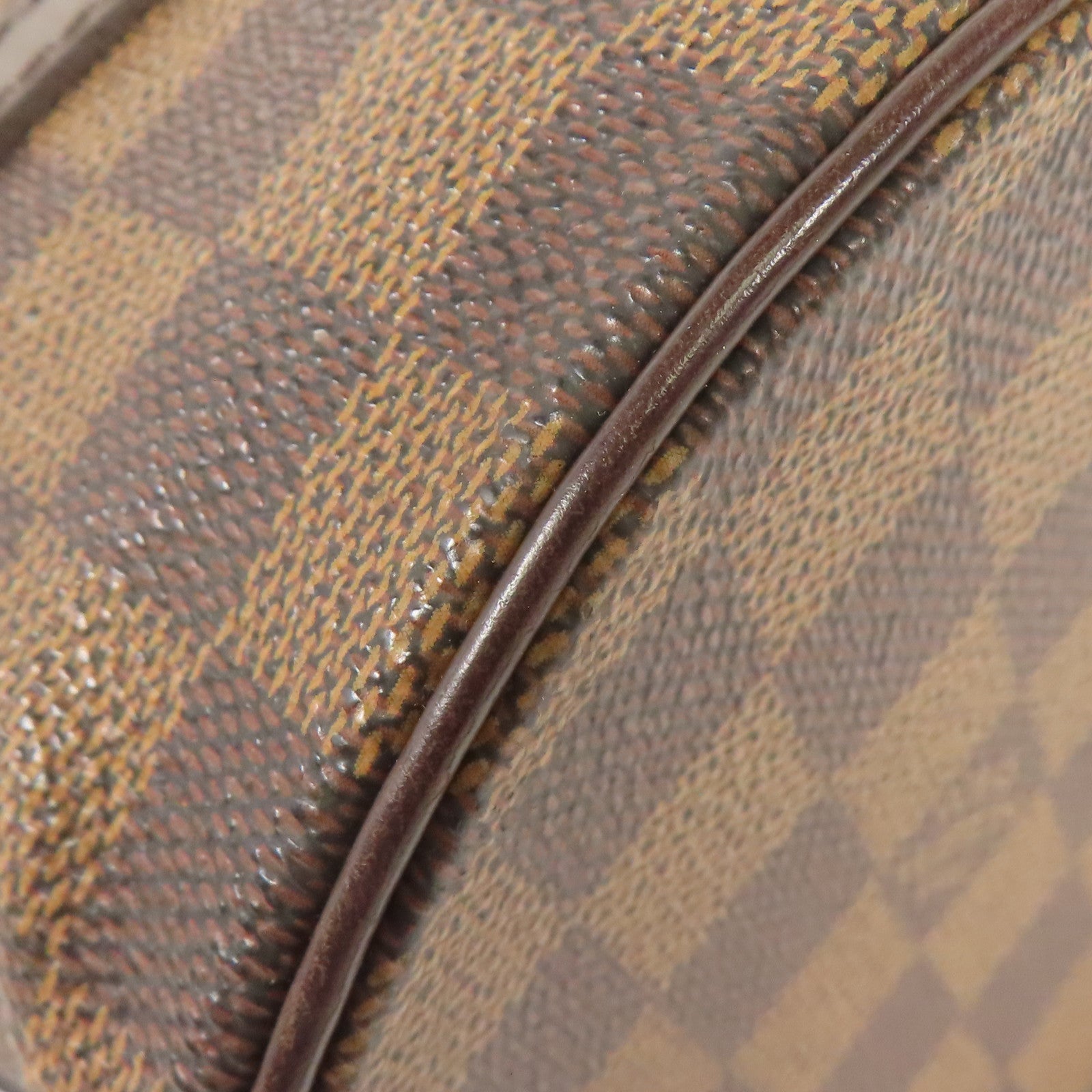LOUIS VUITTON Damier Papillon PM金扣手挽袋